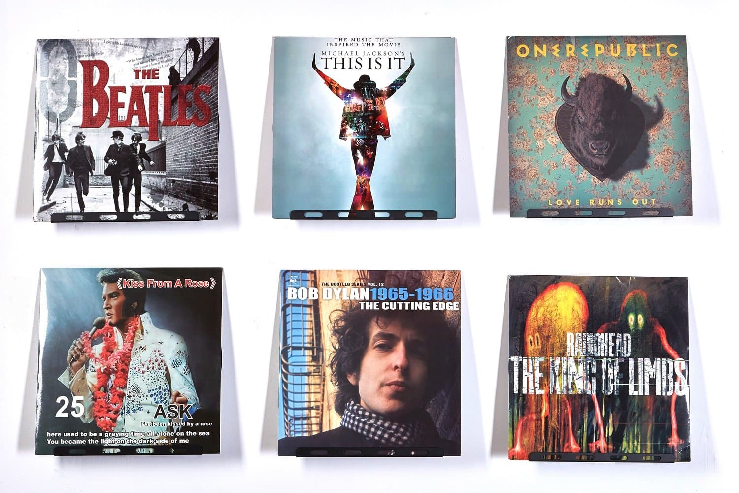 Solid Steel Vinyl Record Shelf, Wall Mount, Hold Display Album in Style(Black Satin,1pc)