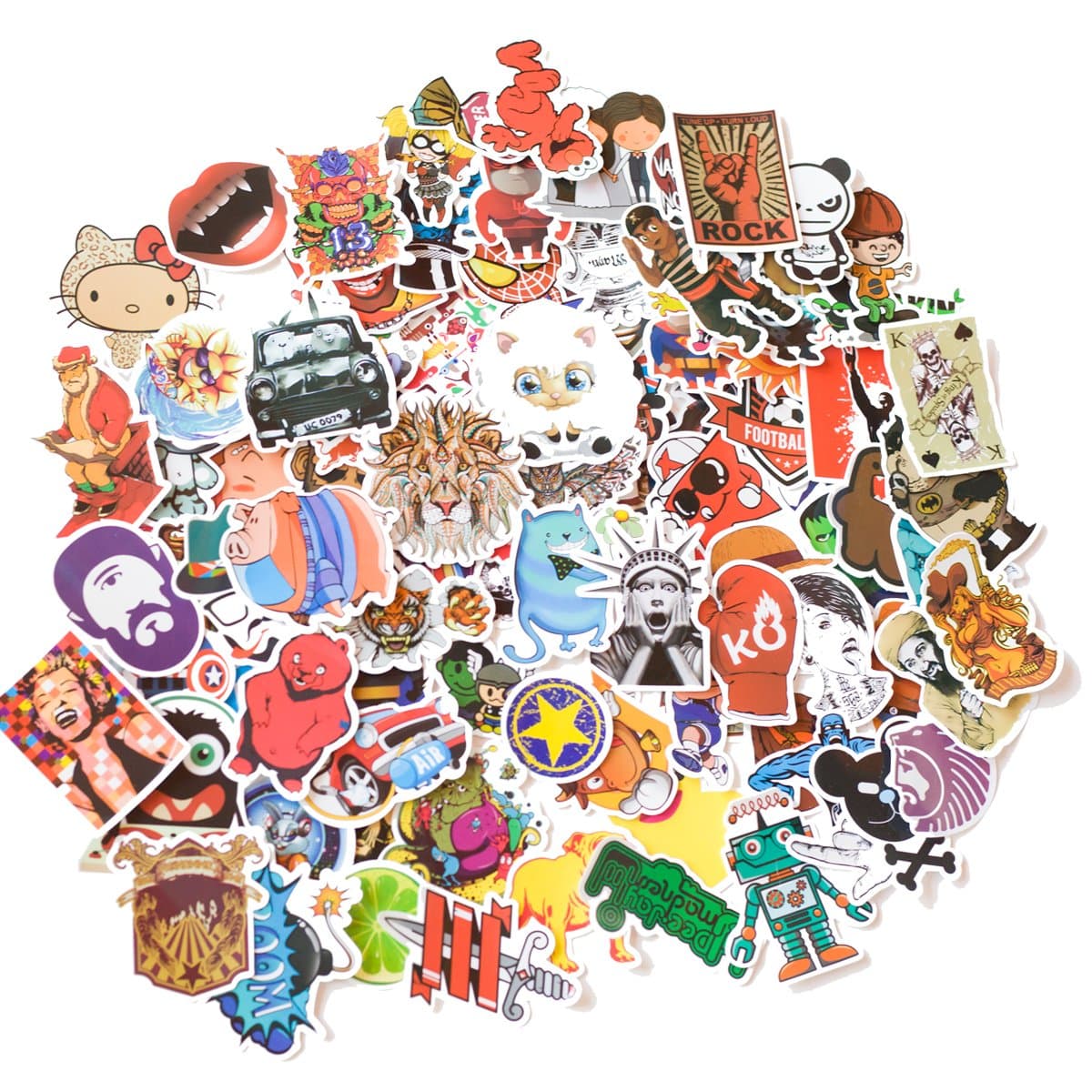 Sticker Pack 100-Pcs,MEGA Cool Graffiti Stickers Decals Vinyls Sticker Decals Vinyls for Laptop,Kids,Cars,Motorcycle,Bicycle,Skateboard Luggage,Bumper Stickers Hippie Decals bomb Waterproof | The Meze