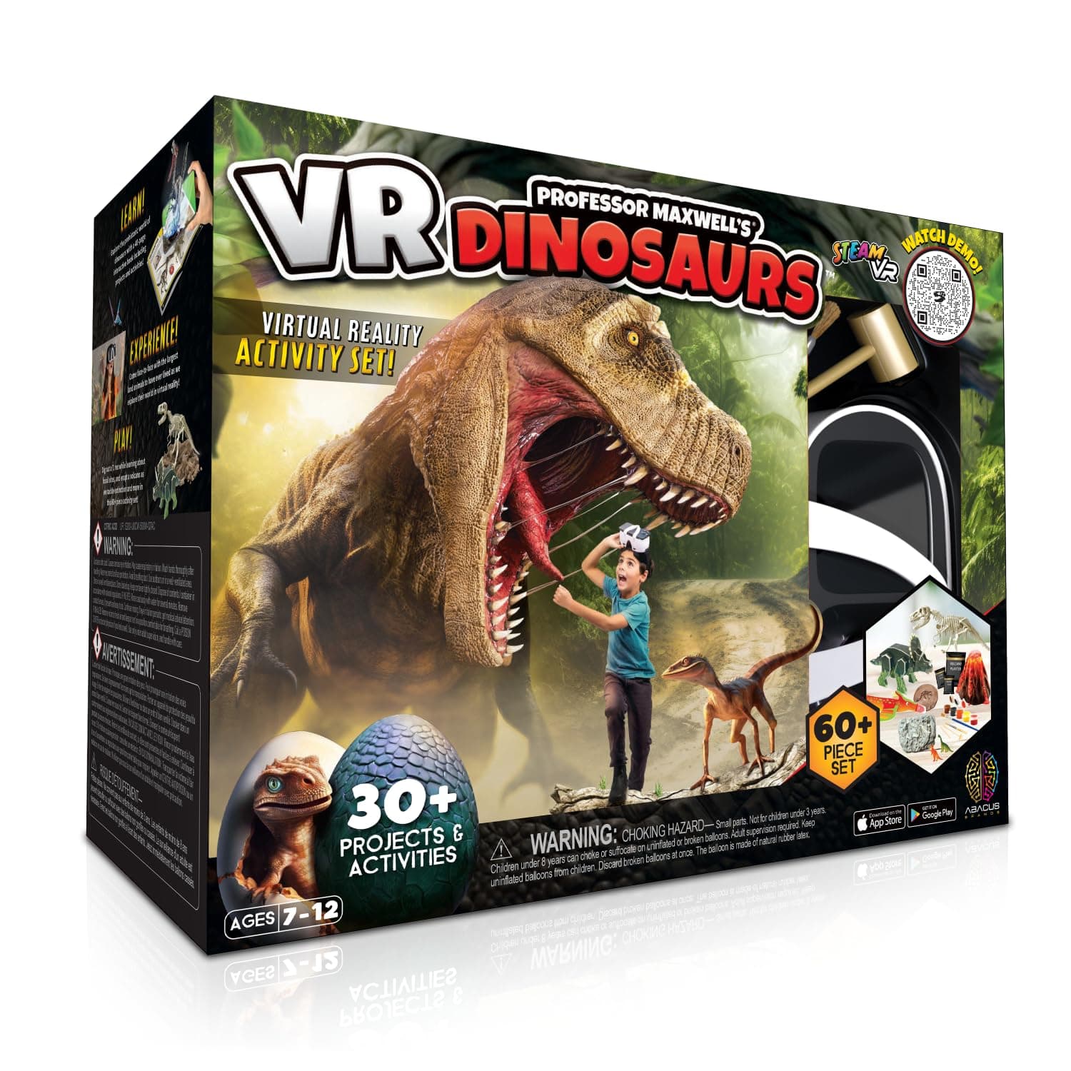 Professor Maxwell's VR Dinosaurs - Virtual Reality Kids Science Kit, Book and Interactive STEM Learning Activity Set (New Edition) - for Ages 7 and Up