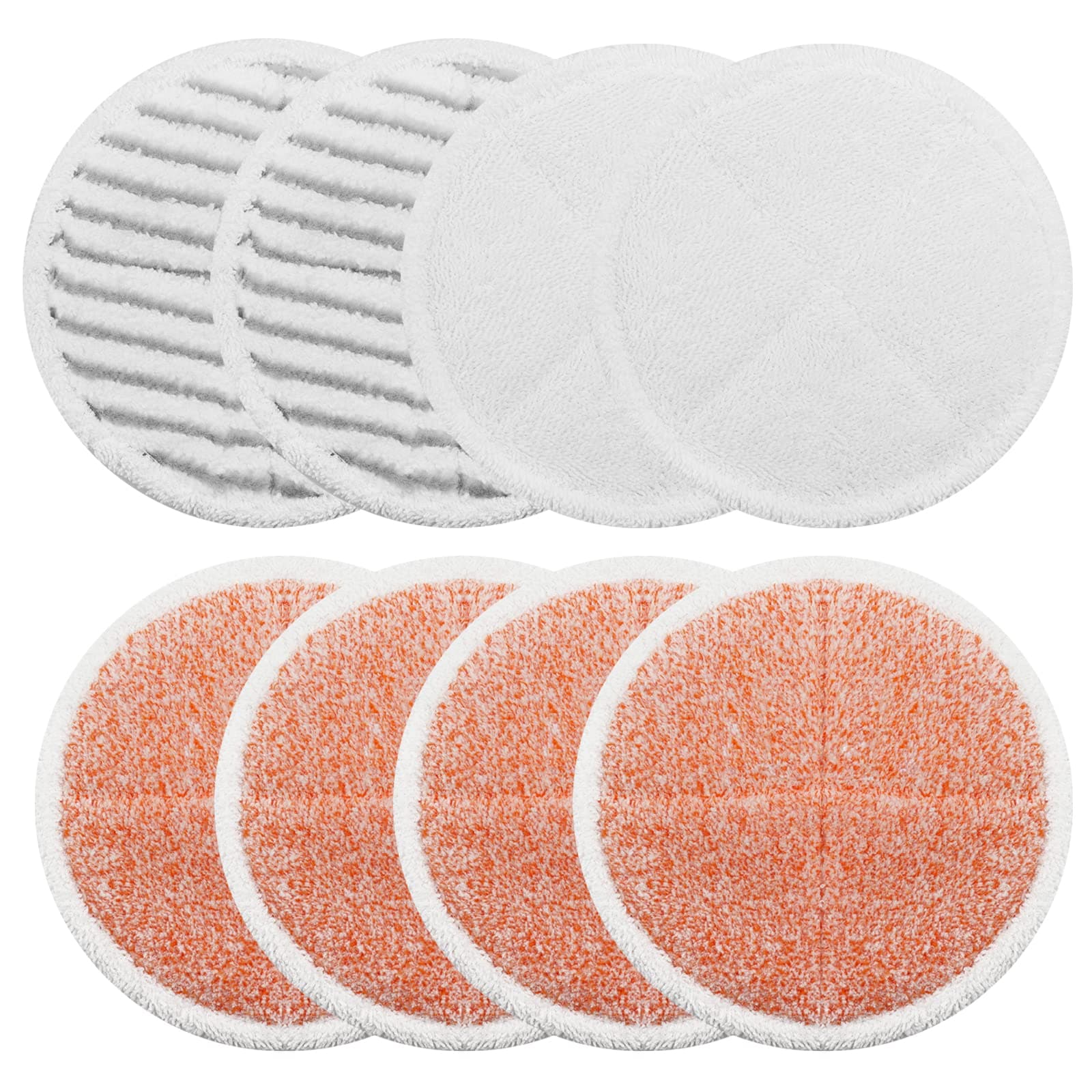Spinwave Mop Pads Replacement Set Compatible with Bissell Spinwave 2039A 2124: 4 Heavy Scrub Pads, 2 Soft Pads, 2 Scrubby Pads by BeiLan (8Pack)