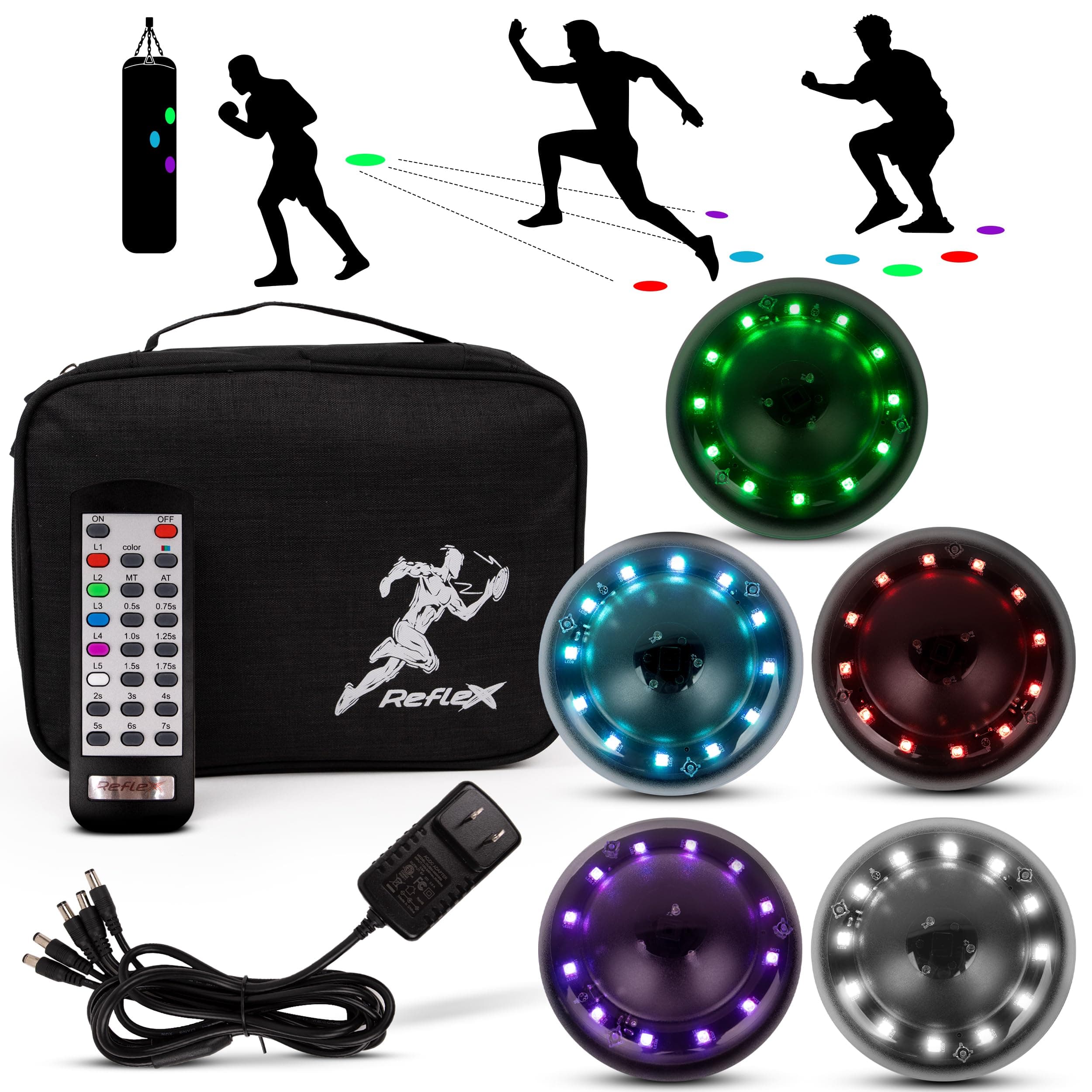 Reflexx RLT 2.0 - Reaction Time Training Lights for Agility - Hand Eye Coordination Training Agility Light Pods for Reaction Games and Fast Reflexes, Quick Reflex Trainer for Sports