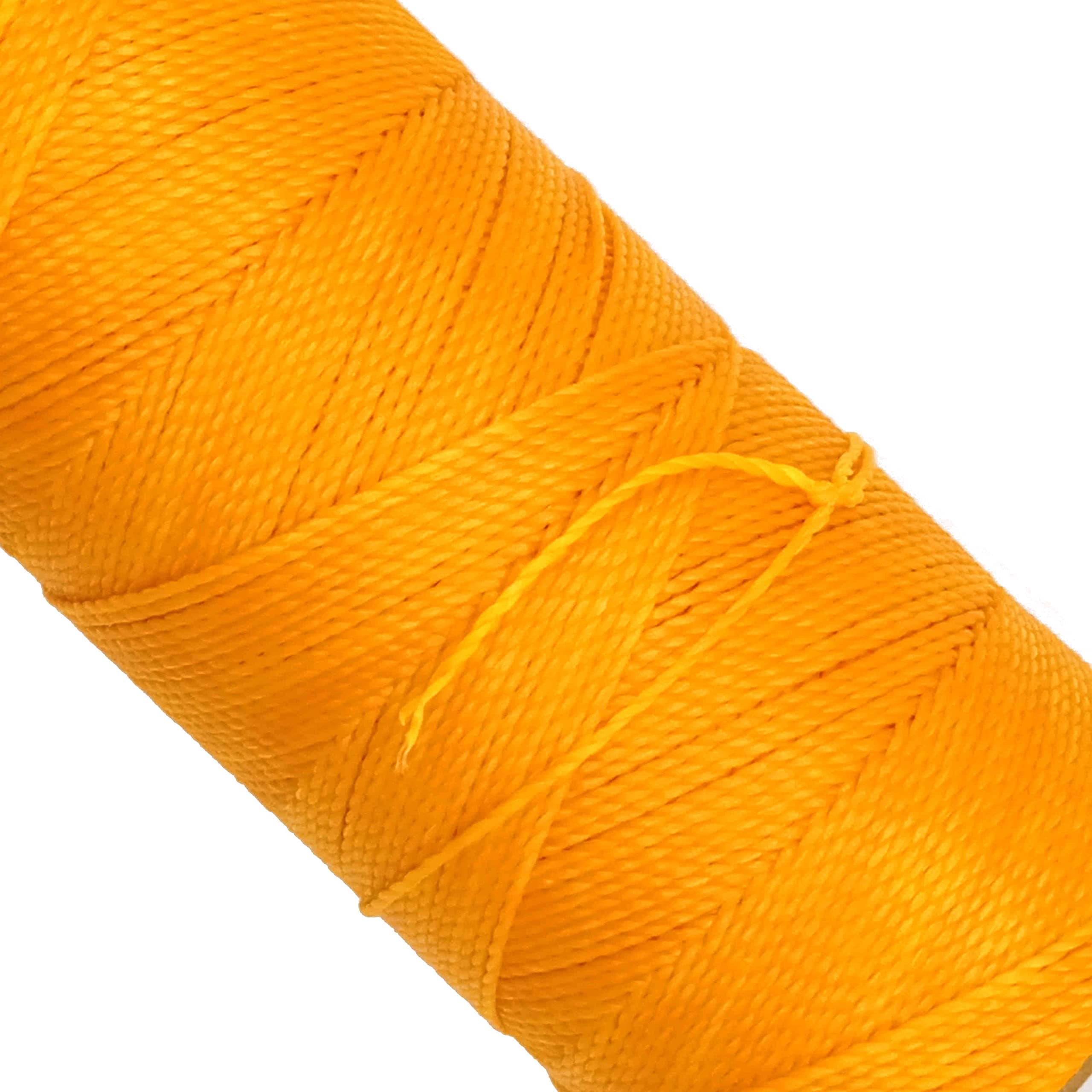 Linhasita Waxed Thread 100 g / 170 m Polyester 1 mm Thick Macrame, 30 Colours Intense Yellow