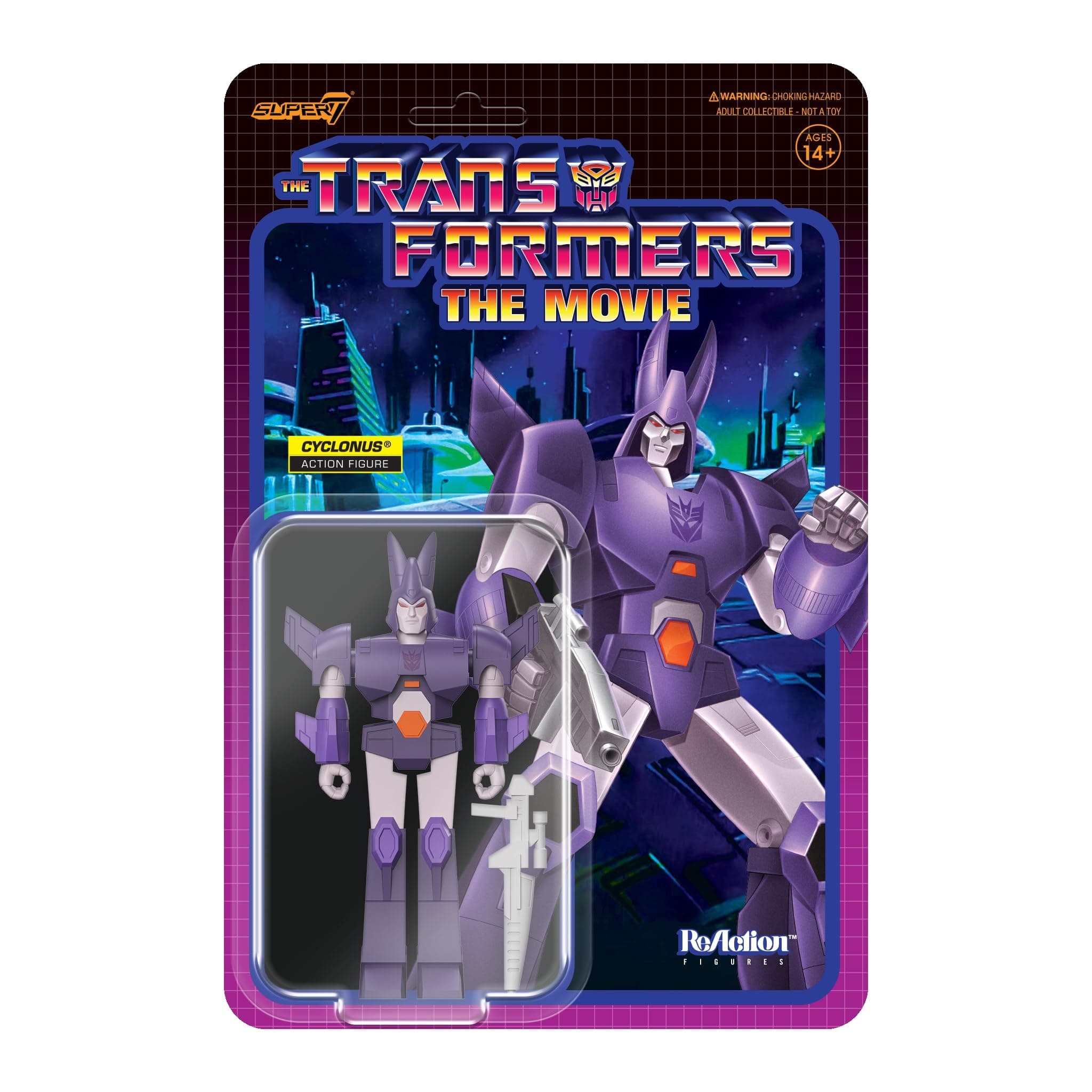 Super7 Transformers Cyclonus - 4" Transformers Action Figure with Accessory Classic Cartoon Collectibles and Retro Toys
