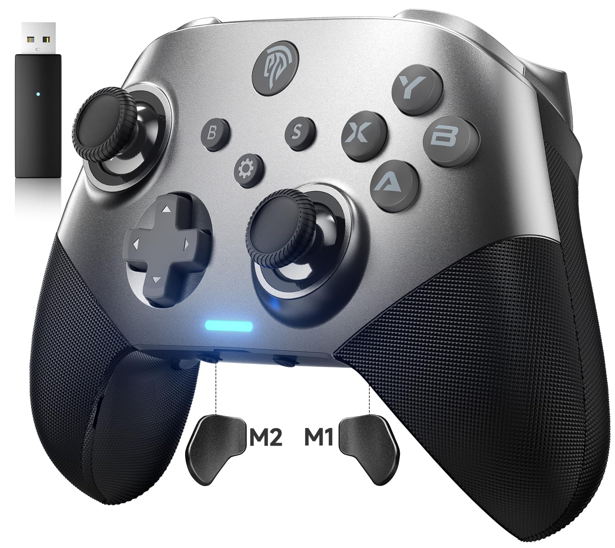 EasySMX X10 PC Controller- Enhanced Wireless Bluetooth Controller with with a Swappable Faceplate/Hall EffectJoysticks/Hall Triggers, for PC/Switch/Steam/Android TV/Android Mobile/iPhone/iPad