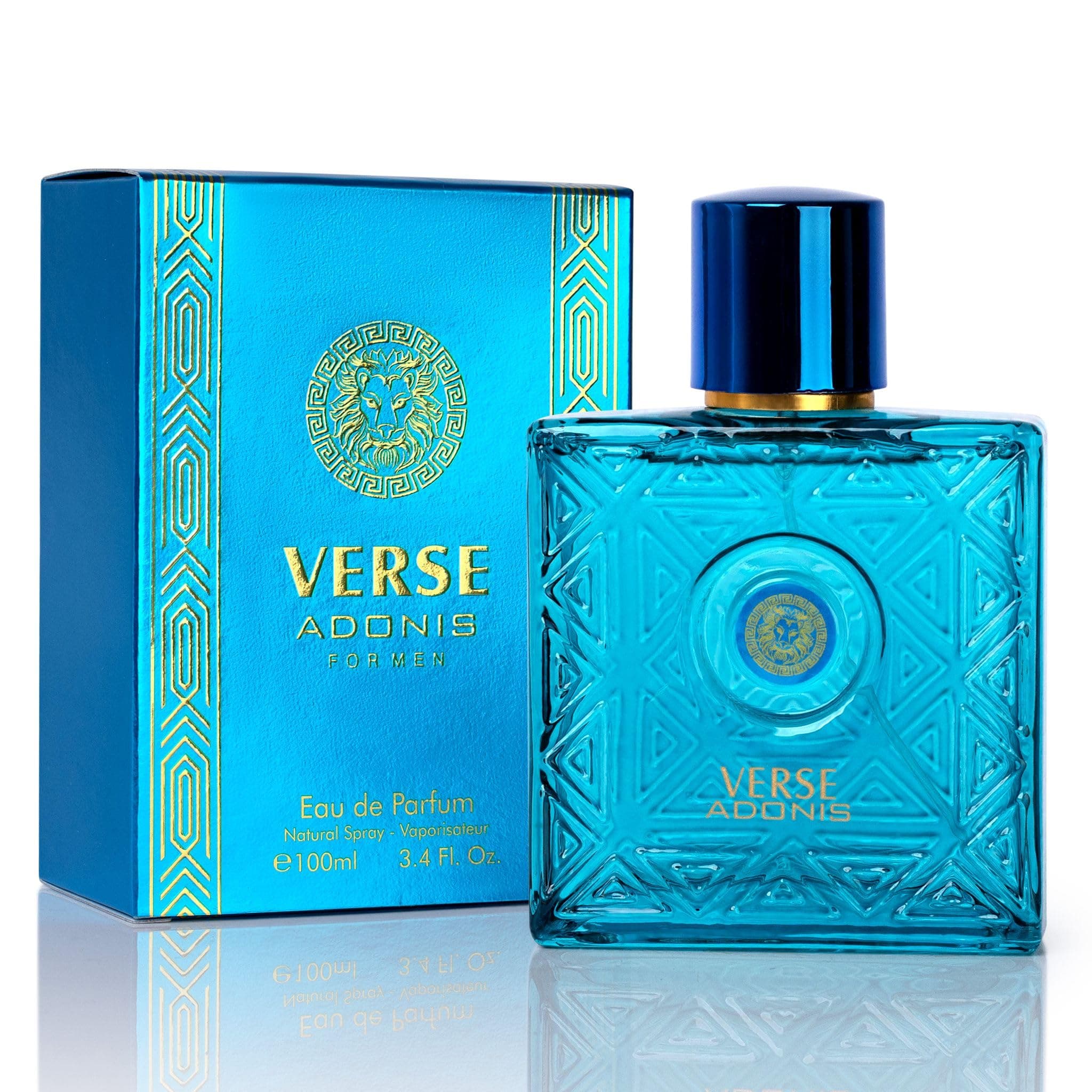 Verse Adonis Eau De Parfum for Men 3.4 Fl. Oz. 100ml Men's Perfume Refreshing Combination of Woody Floral & Fruity Scents - Masculine Scent Lasts All Day A Gift for Any Occasion