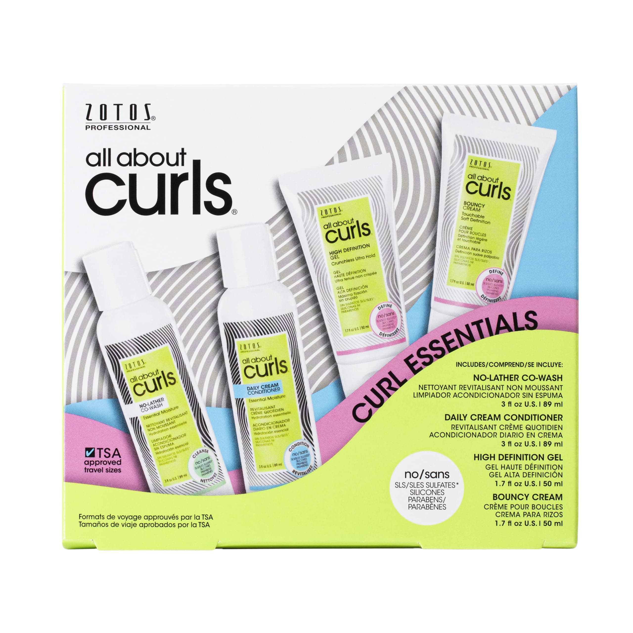 All About Curls Essential Moisture Starter Kit | 4-Piece Set | Curly Hair Products | Cleanse, Condition, Moisturize, Define | All Curly Hair Types | Vegan & Cruelty Free | Sulfate Free