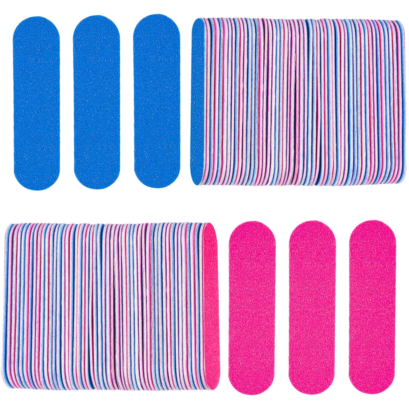 Mini Nail Files Bulk, 100 Pcs Disposable Double Sided Emery Boards Travel Size for Men, Women, Kids (2 Inch)