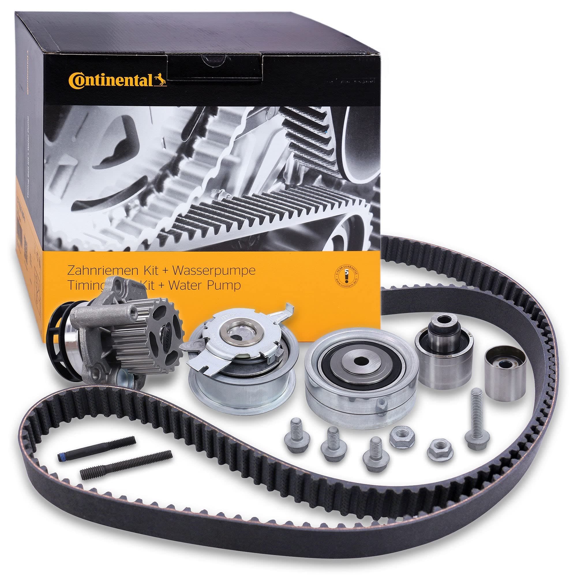 Contitech 1 x Original Water Pump Timing Belt Kit Set with Tensioner Pulley and Guide Pulley CT1139WP6