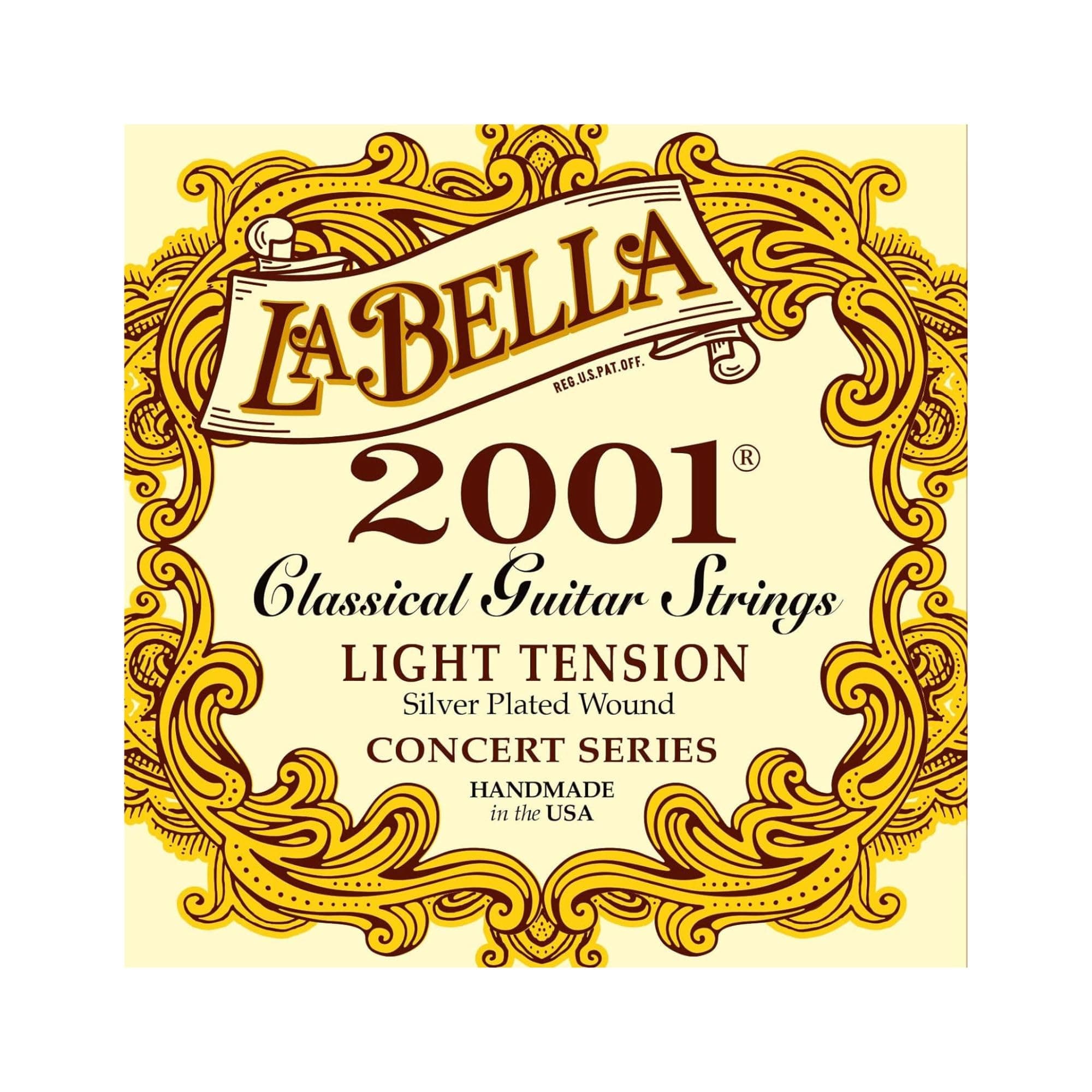 La Bella 2001 Light Tension Silver-Plated wound Classical Guitar Strings - 028-041