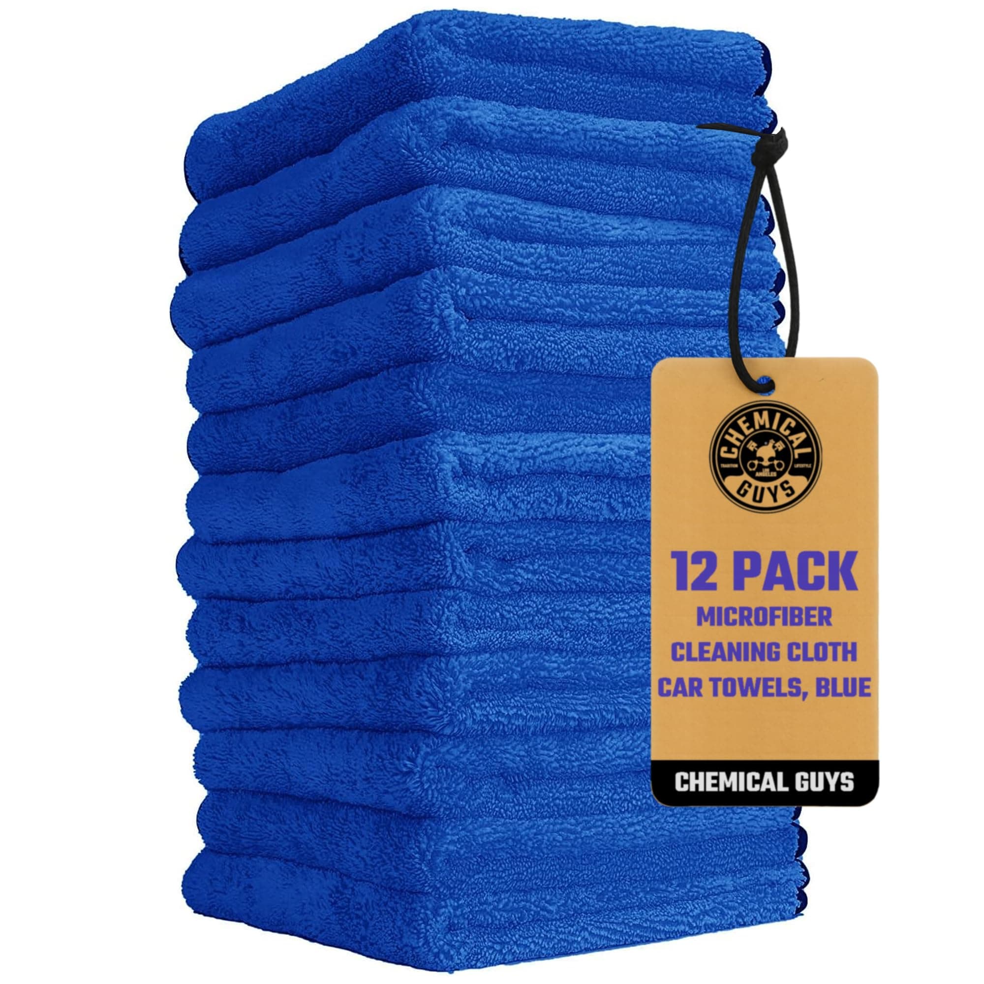 MIC110012 Professional Grade Premium Microfiber Towels, Blue (16" x 16") (Pack of 12)