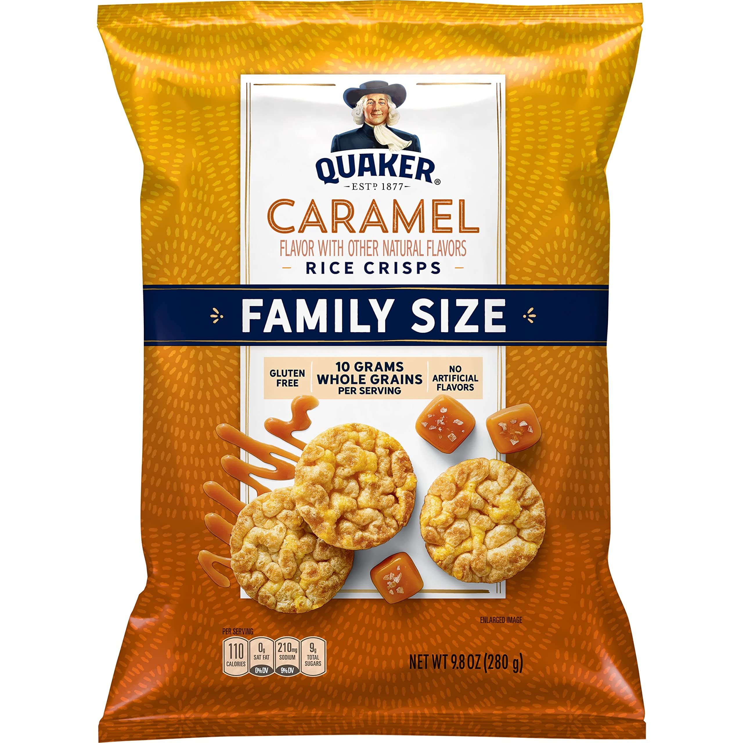 Quaker Rice Crisps Caramel, 9.8 Oz