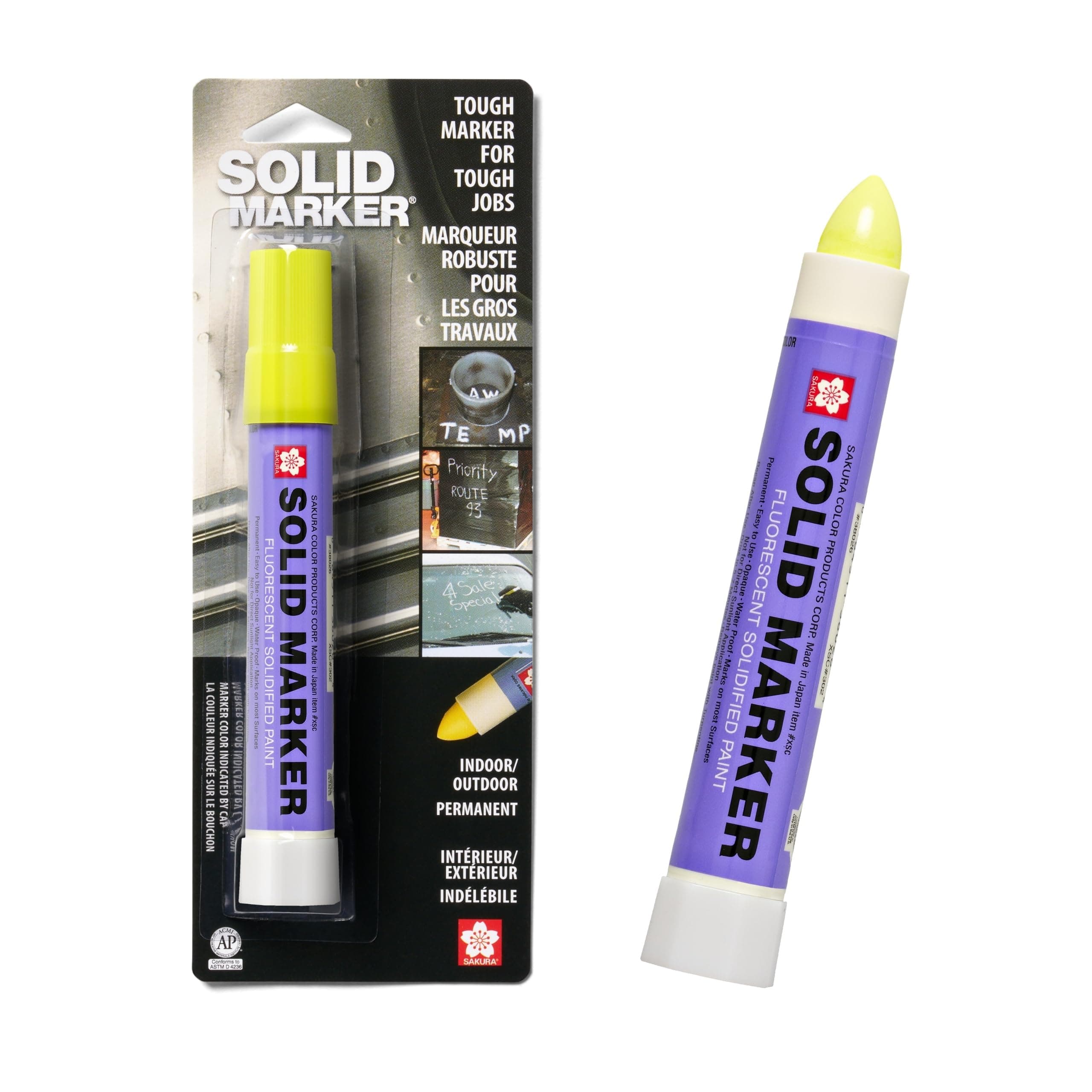 Solid(TM) Marker Indoor/Outdoor Permanent Marker-Fluicture Lemon
