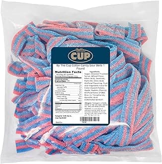 By The Cup Cotton Candy Sour Belts, 1 pound bag