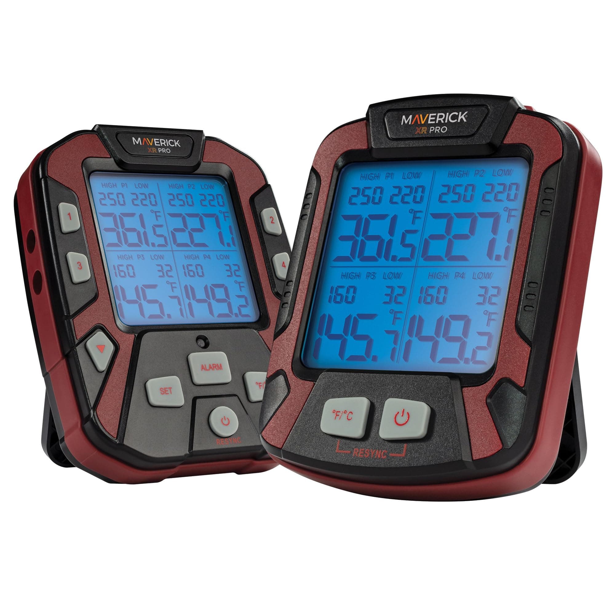 Maverick XR-50 Extended Range 4-Probe Wireless Meat Thermometer for Smoker & Grill, 1000ft Remote Digital BBQ Thermometer with Waterproof Probes, Alarms & Backlit LCD