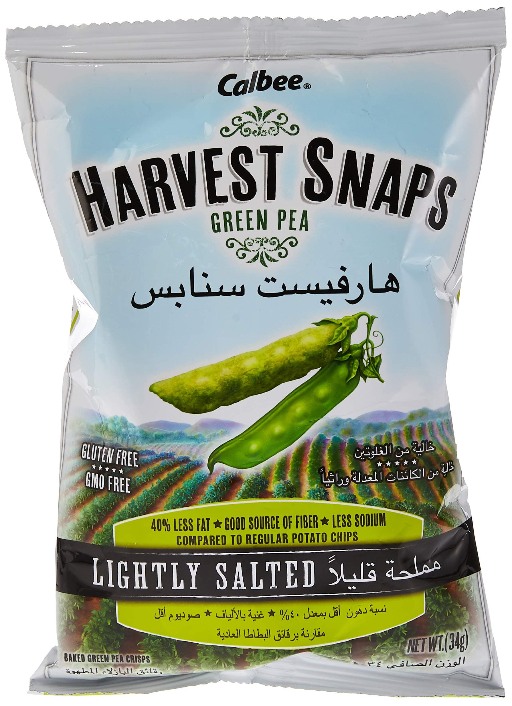 Harvest Snaps Green Pea Lightly Salt, 34 Gm