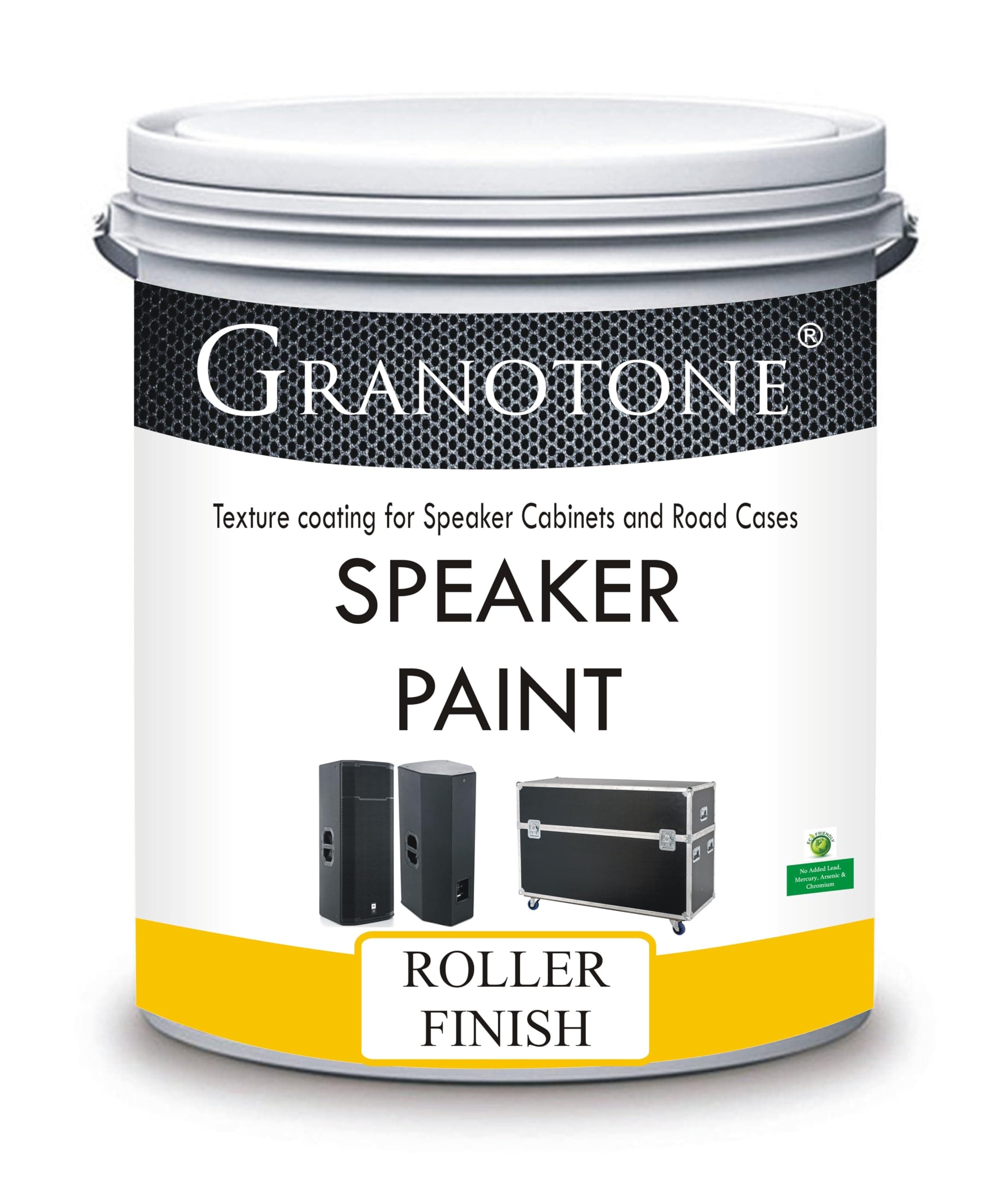GRANOTONE Speaker Paint Black 1 Quart Texture Coating for Speaker Cabinets, Road Cases, Metal & Furniture | Roller Application | Water-Based Finish | Professional Speaker Cabinet Refinishing Solution