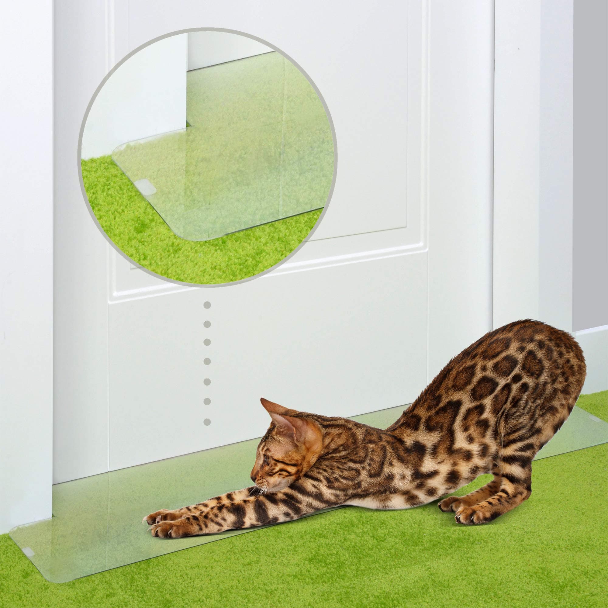 PROTECTO Carpet Cat Scratch Protector - 30 Inch Deterrent w/Slip Stopper Doorway Guard Design