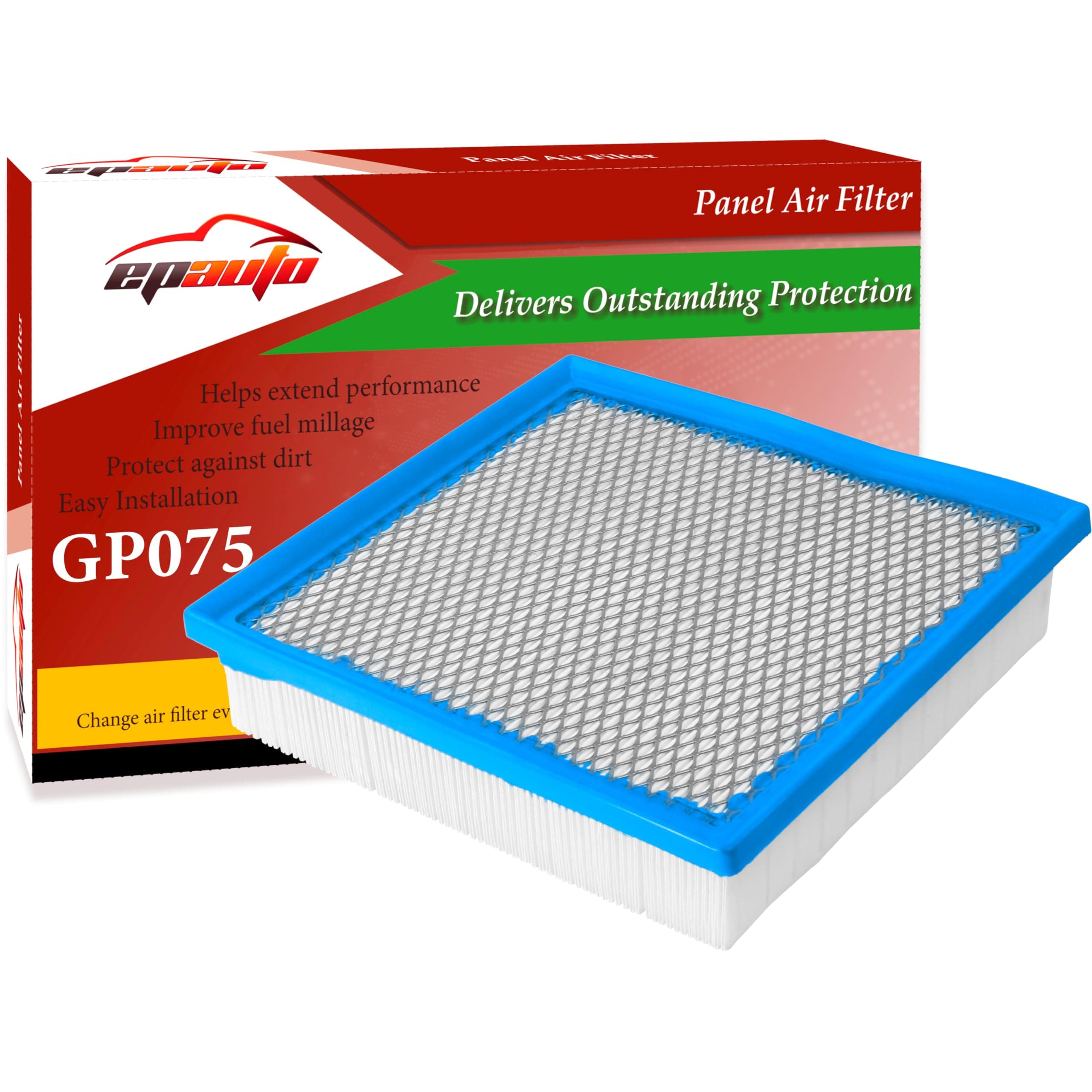 EPAUTO GP075 (CA10755) Replacement for Toyota/Lexus Panel Engine Air Filter for Avalon V6(2013-2018), Camry V6 (2012-2017), Highlander Gas (2014-2019), Sienna (2011-2020), ES350(2013-2018)