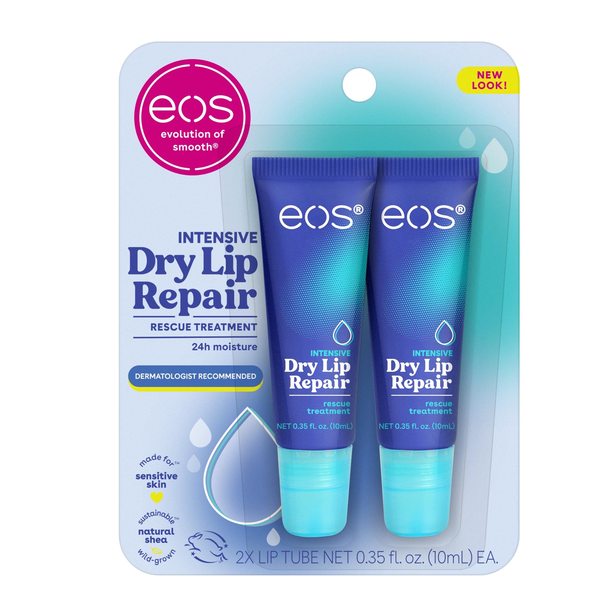The Hero Lip Repair, Extra Dry Lip Treatment, 24HR Moisture, Natural Strawberry Extract, 0.35 fl oz, 2-Pack