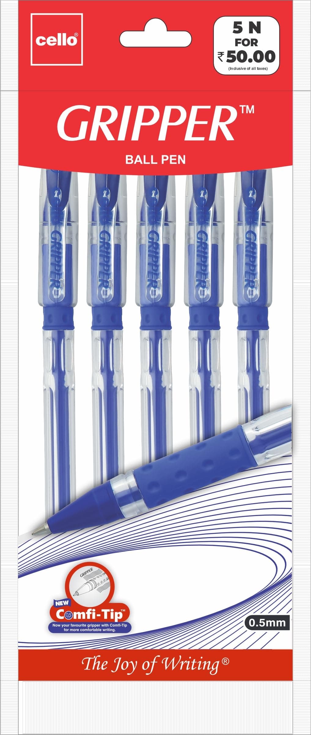 Cello Gripper-1 Ball Pen, Blue - by Cello