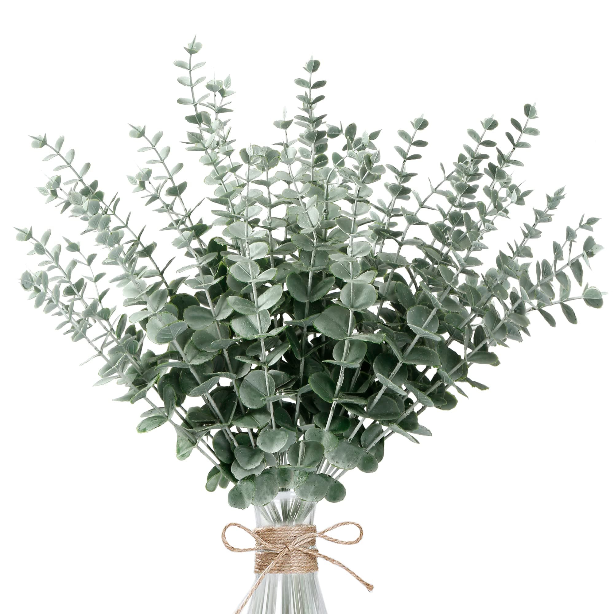 Sggvecsy 36pcs Eucalyptus Stems Decor Artificial Eucalyptus Leaves Faux Eucalyptus Stems Real Touch Fake Greenery Branches for Wedding Flower Bouquet Centerpiece Home Office Decoration