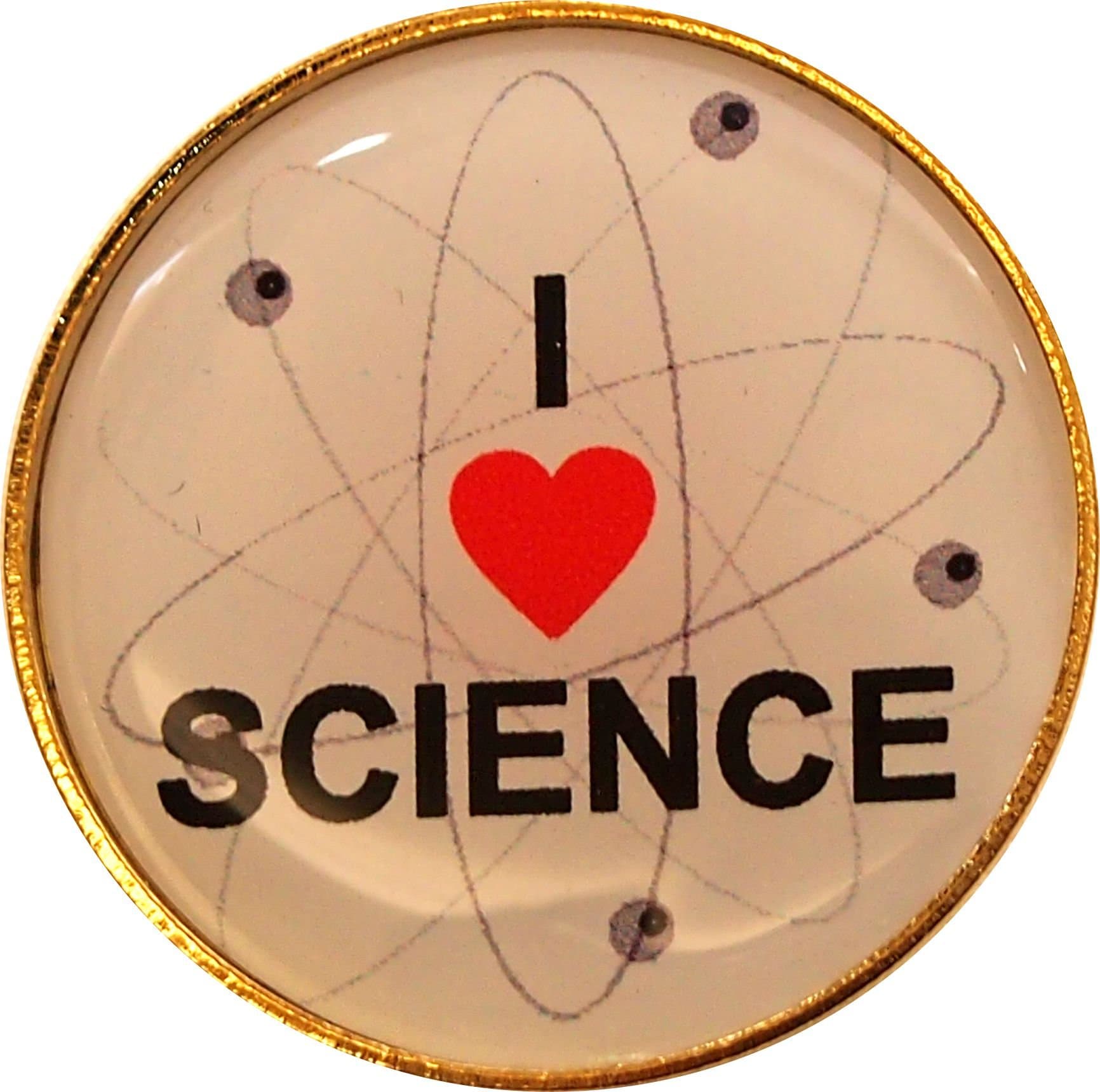 I Love Science Lapel Pin Button Badge (26mm Diameter)