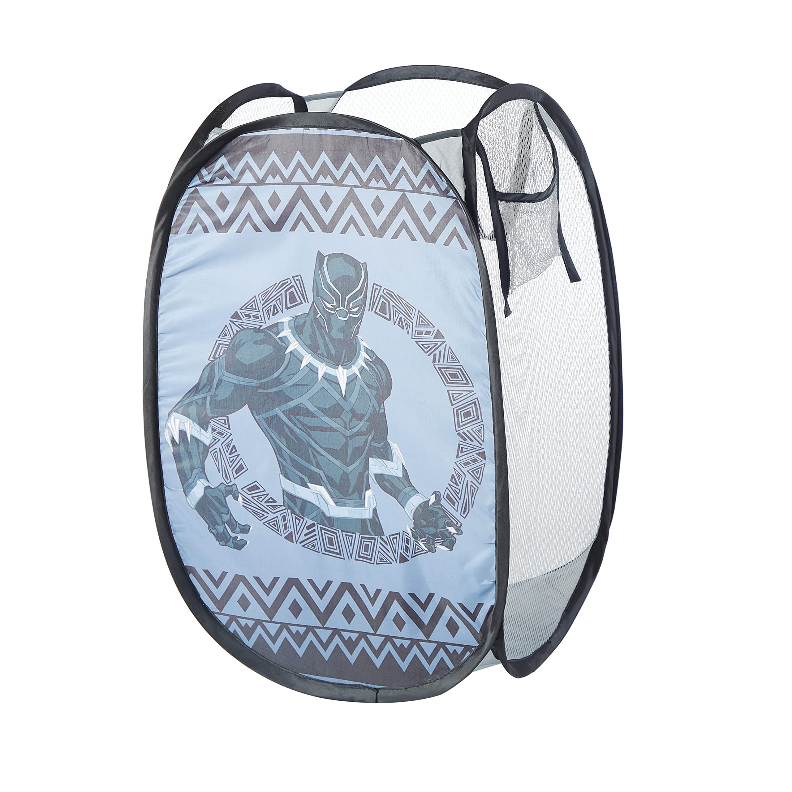 IDEA NUOVA Marvel Black Panther Pop Up Hamper with Durable Carry Handles, 21" H x 13.5" W X 13.5" L