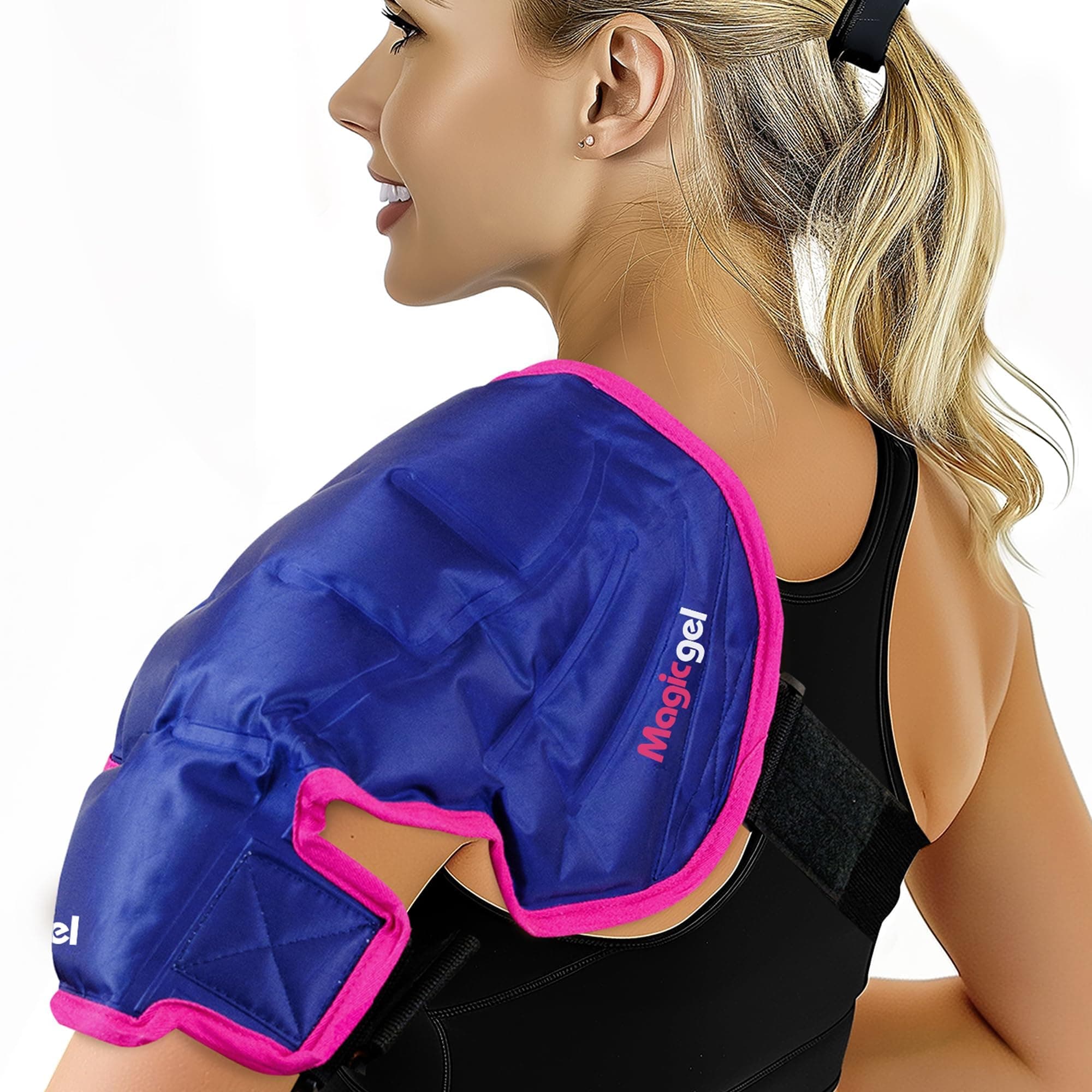 Shoulder Ice Pack | Reusable, Flexible & Long Lasting for Rotator Cuff Injuries, Bursitis and Swelling | Hot or Cold Therapy Compression Wrap for Left or Right Shoulder