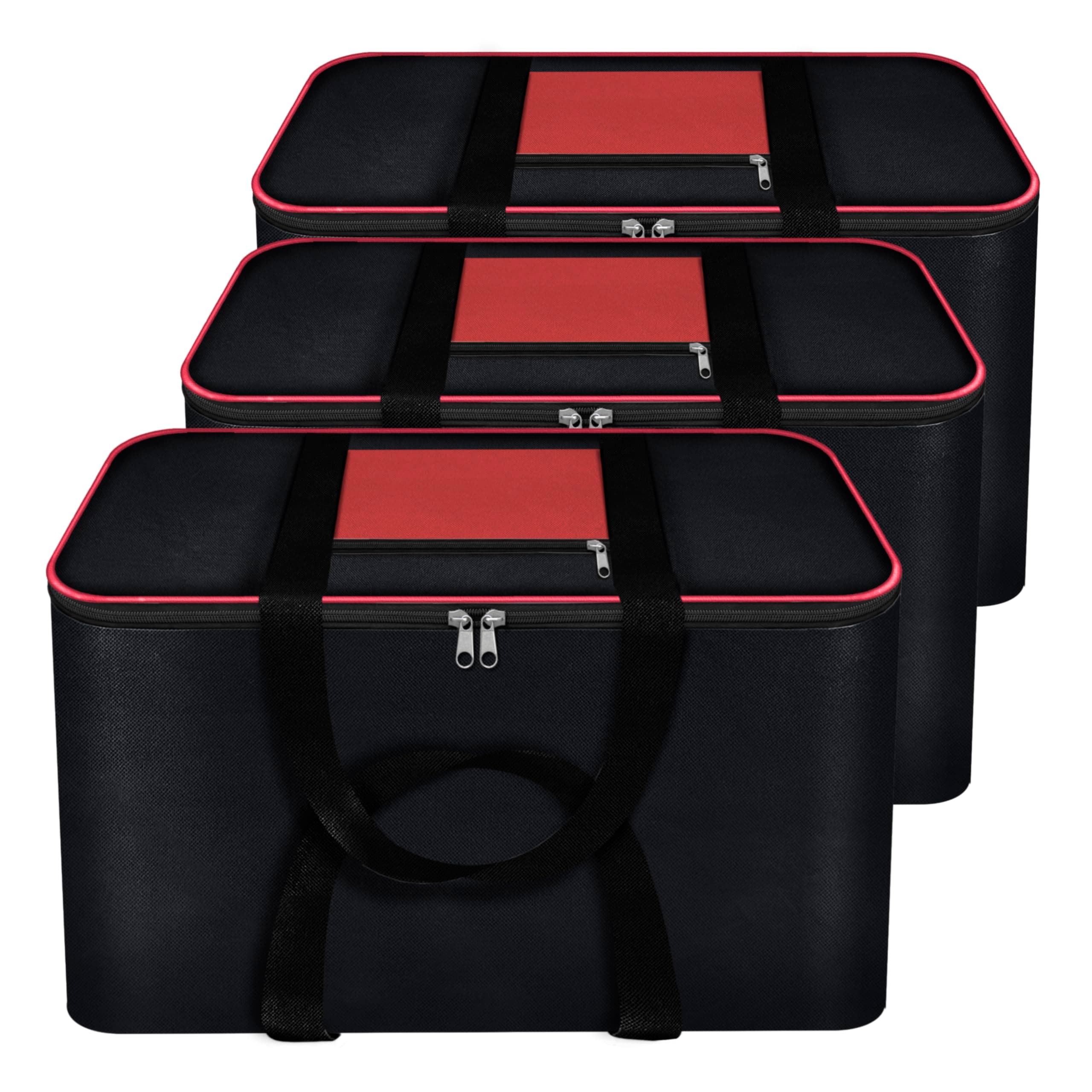 - Storite 3 Pack Moisture Proof Nylon Underbed Storage Bag For Clothes Large (54x46x28 cm, Black) Rectangular