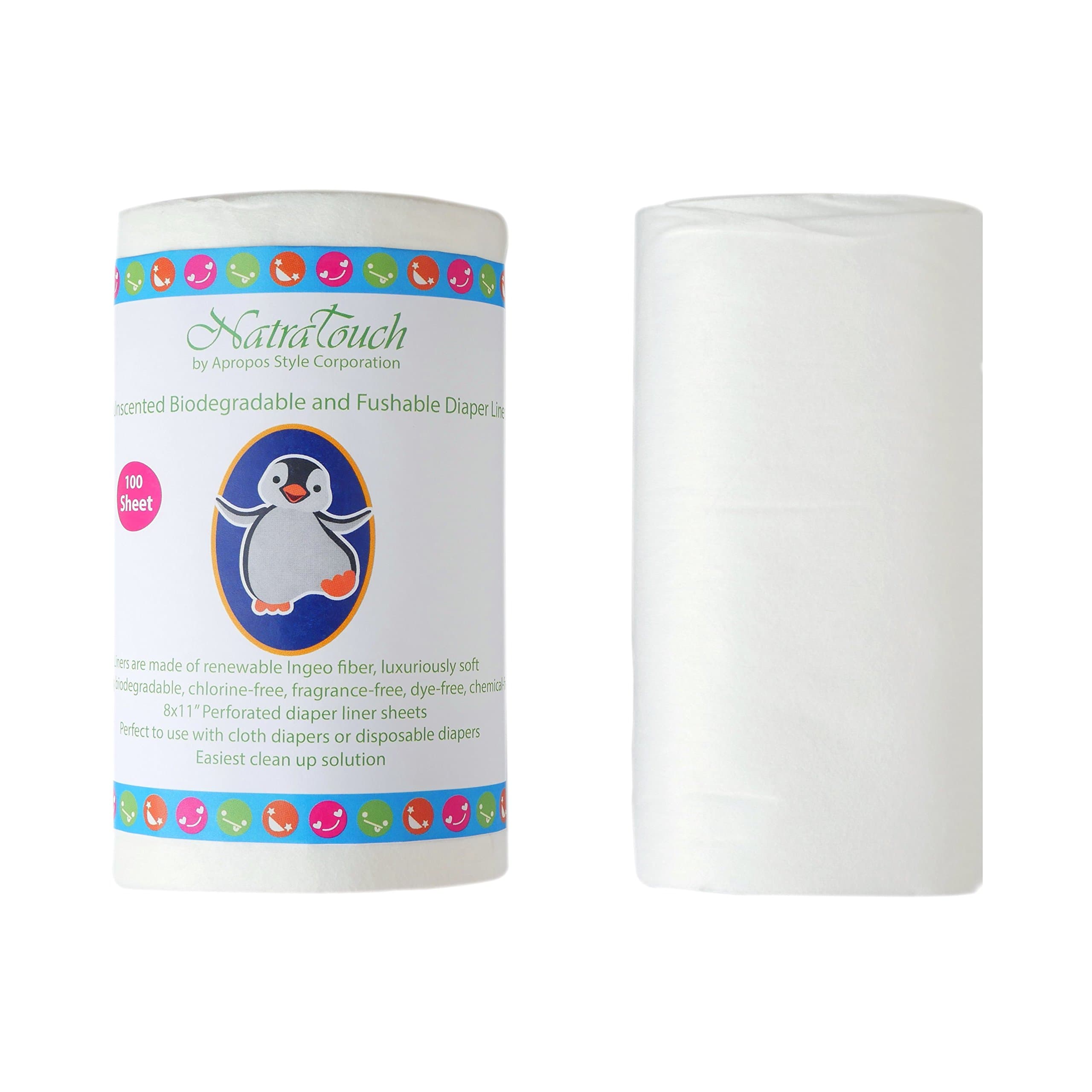 Unscented Biodegradable Toxic Free - Premium Flushable Diaper Liners - Biodegradable Diaper Inserts for Reusable Cloth Baby Diapers - Keeps Cloth Diapers Soil Free (Liner - 100 Count)