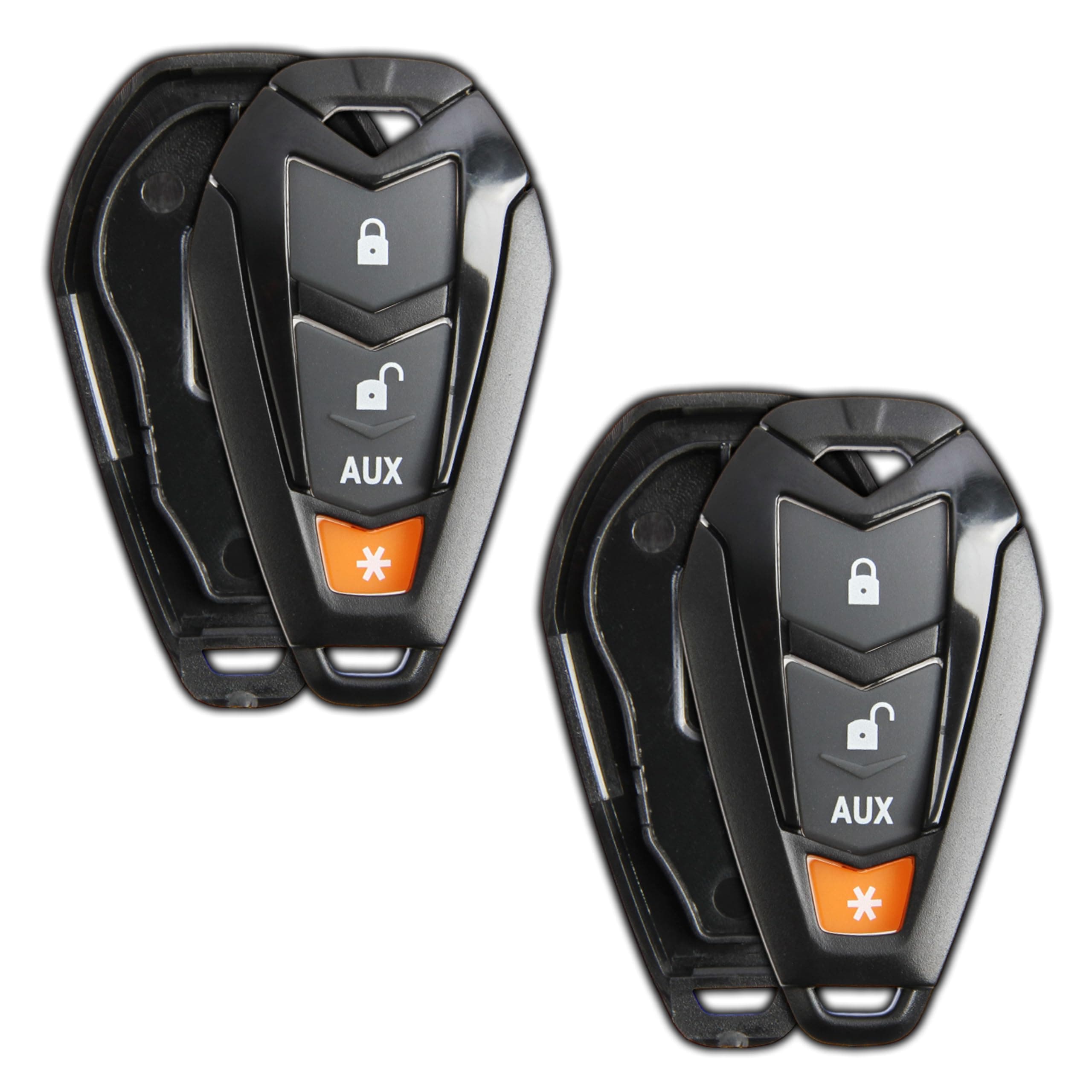 KeylessOption Keyless Entry Remote Control Starter Car Key Fob Case Shell Outer Cover Button Pad for Viper EZSDEI7141 474V (Pack of 2)