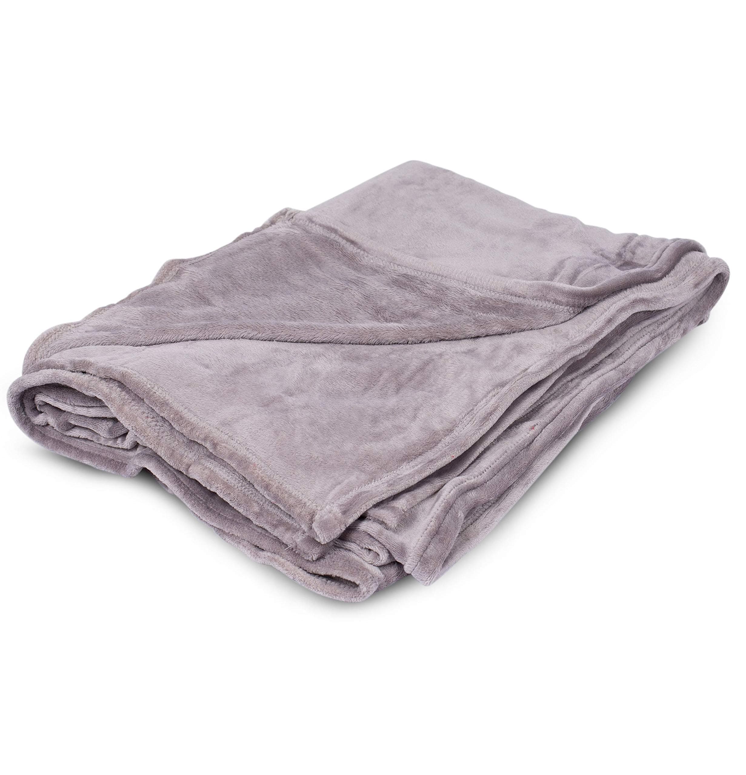 BIRDROCK HOME Internet's Best Plush Throw Blankets | Ultra Soft Couch Blanket | Light Weight Sofa Throw | 100% Microfiber Polyester | Easy Travel | Twin Bed | 230 CM x 165 CM (Grey)