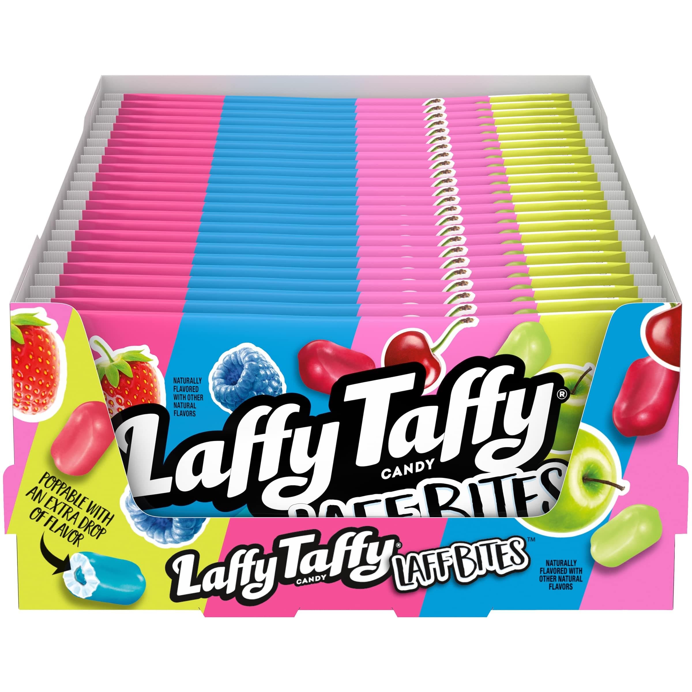 Laffy Taffy Candy, Laff Bites, Assorted Fruit Flavors, 2 Ounce Bags (Pack of 24)