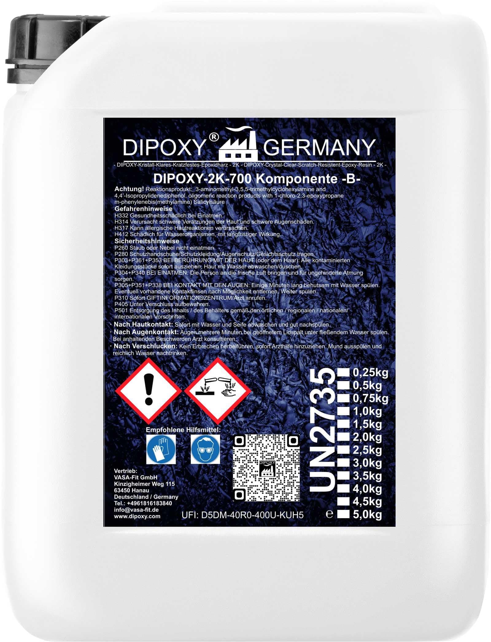 1 kg Dipoxy-2K-700 only the hardener. Component B