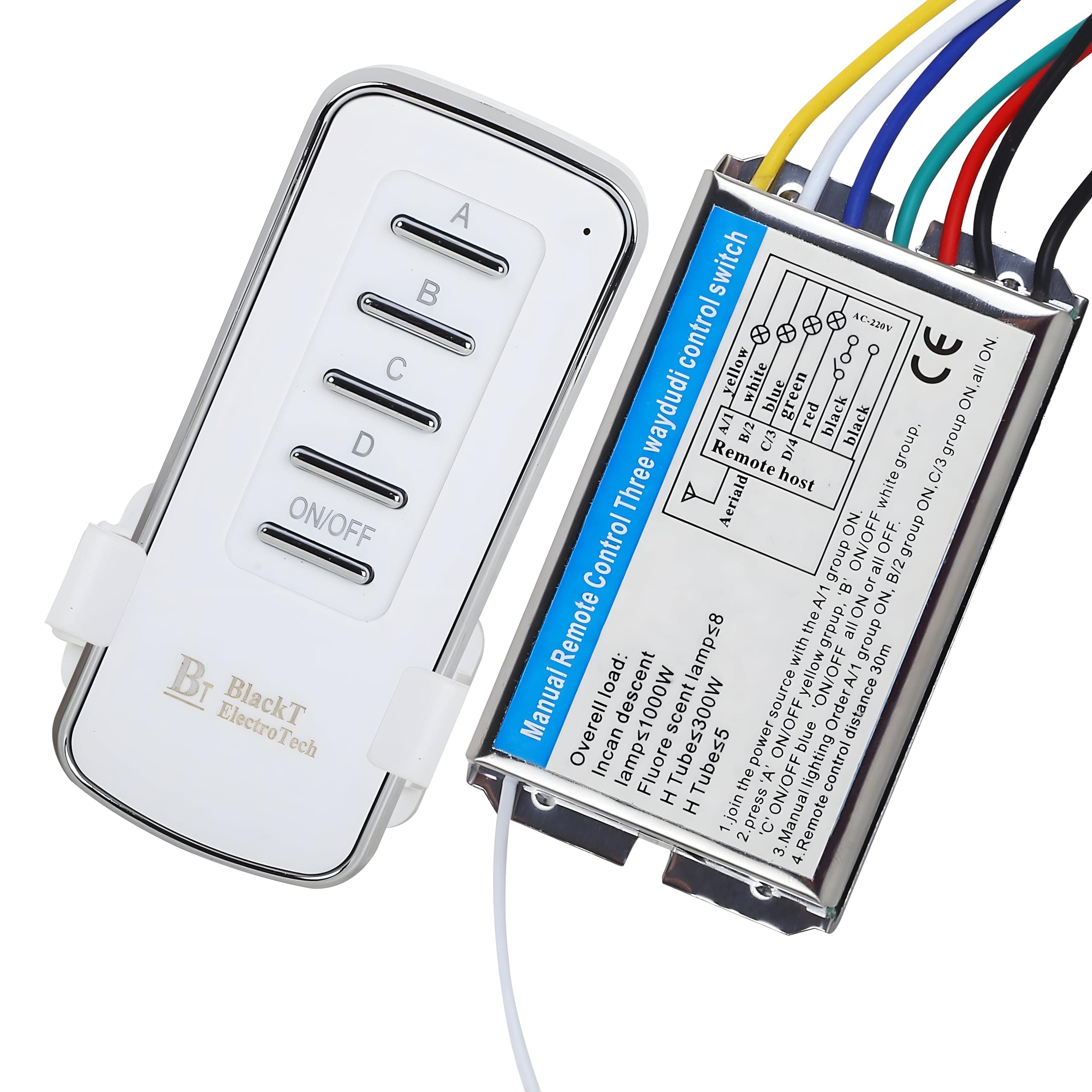 Blackt Electrotech: 230 Volt RF Remote Control Switch for 4 Channel ON/Off Devices