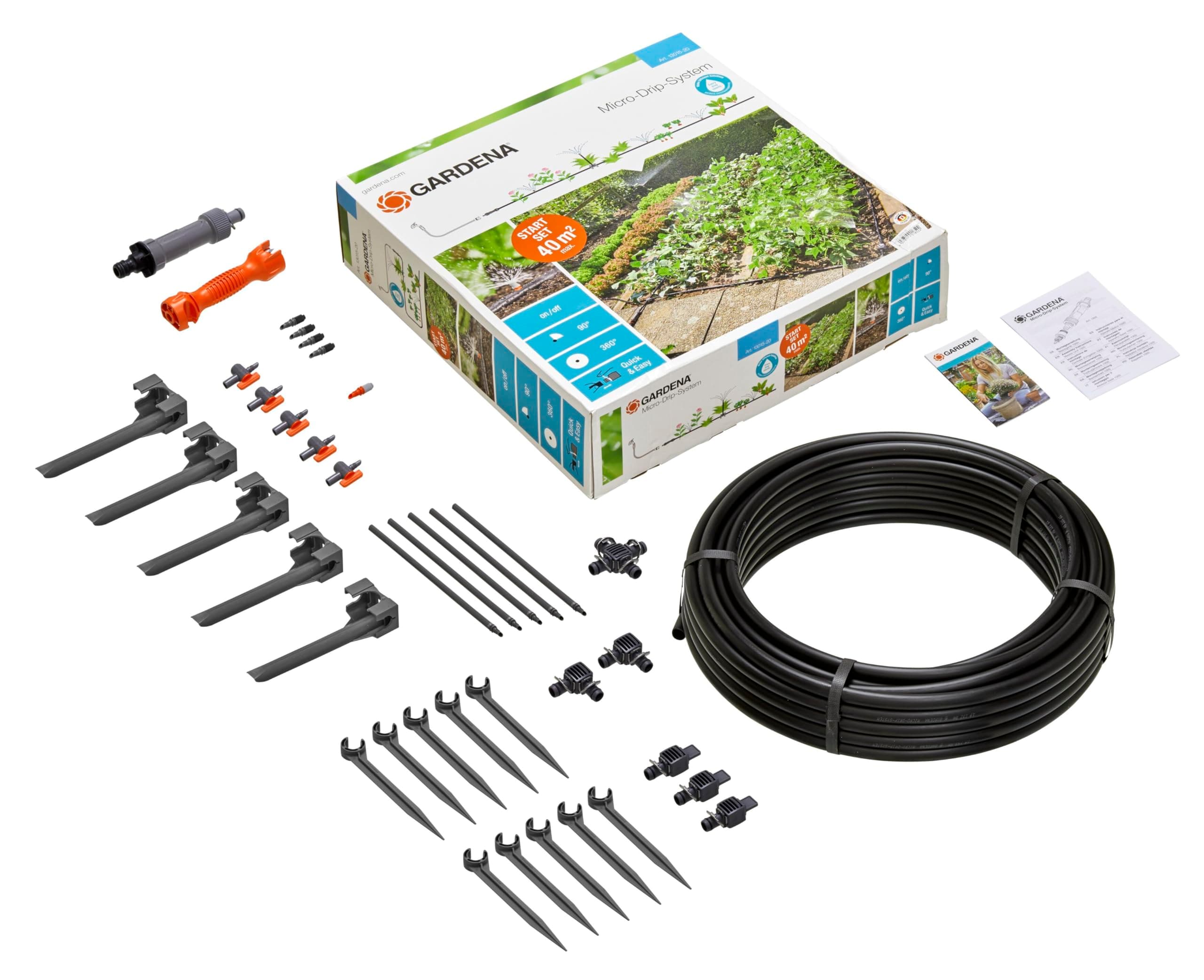 Gardena Starter Set Planted Areas: Micro-Drip System for irrigation of flower and vegetable beds (13015-20)