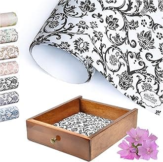 6 Scented Drawer Liners Non-Adhesive Paper Sheets for Home Closet Shelves, Cabinet and Dresser Drawers - Royal Damask Print - 14 x 19½ Inch (French Essence)