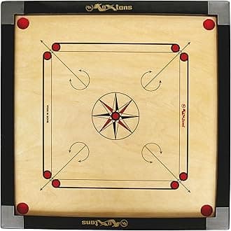 Carrom Board Full Size with 2" Border (Super), Brown,All Ages