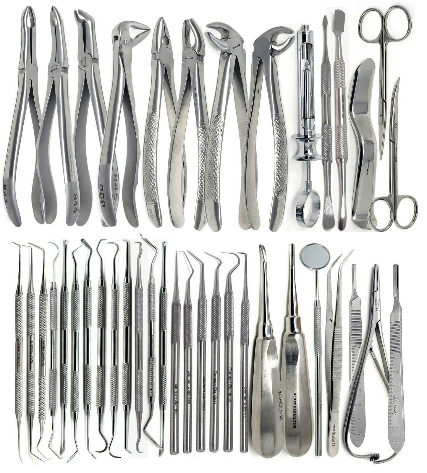 Top Grade 80pc Dental Extraction Extracting Scalers Forceps Elevators Set Kit