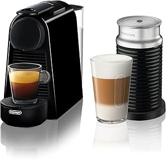 Nespresso Essenza Mini Espresso Machine by De'Longhi with Aeroccino, Black