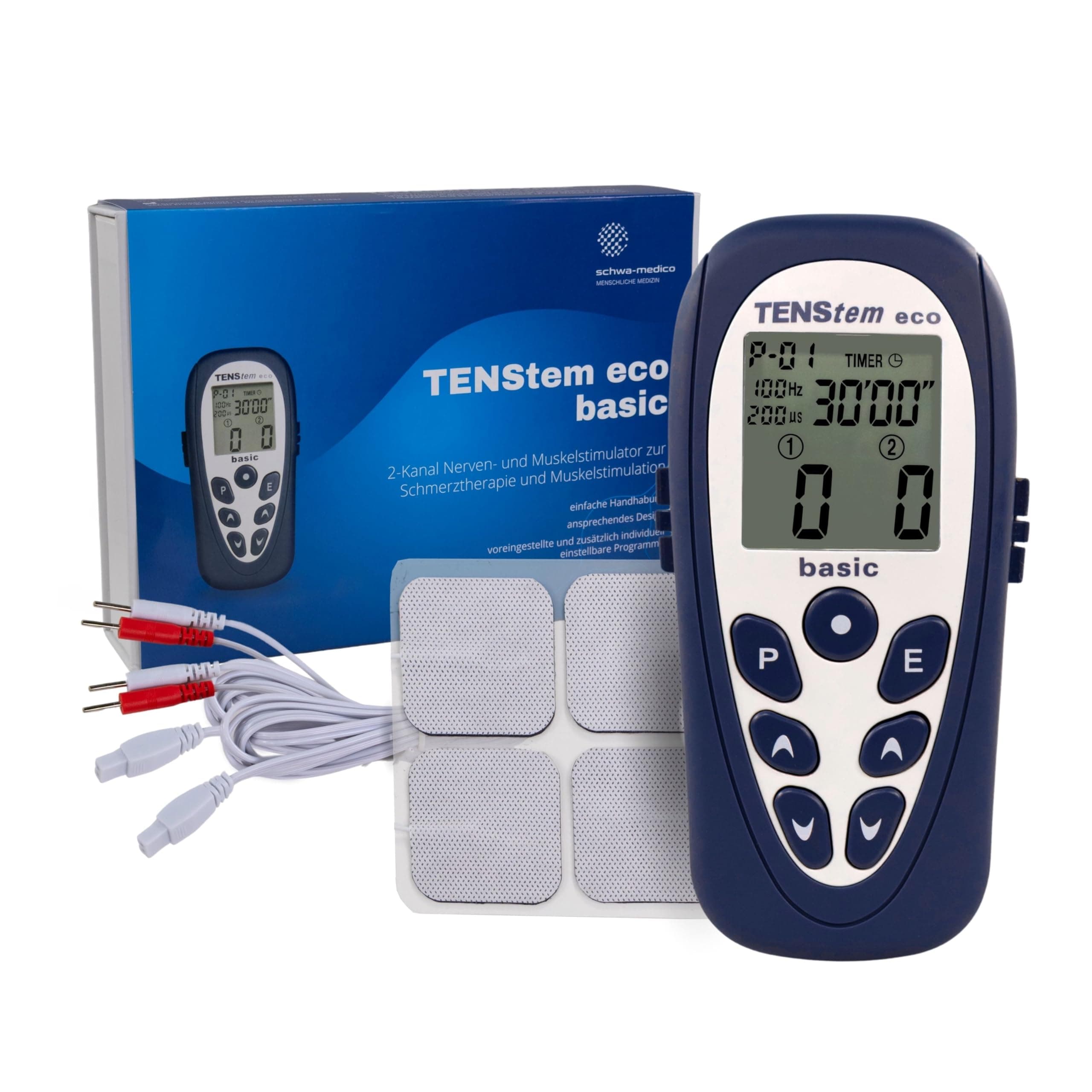TENS ECO Basic IONTO Portable Electro-Stimulator | Quick Pain Relief with Electrodes