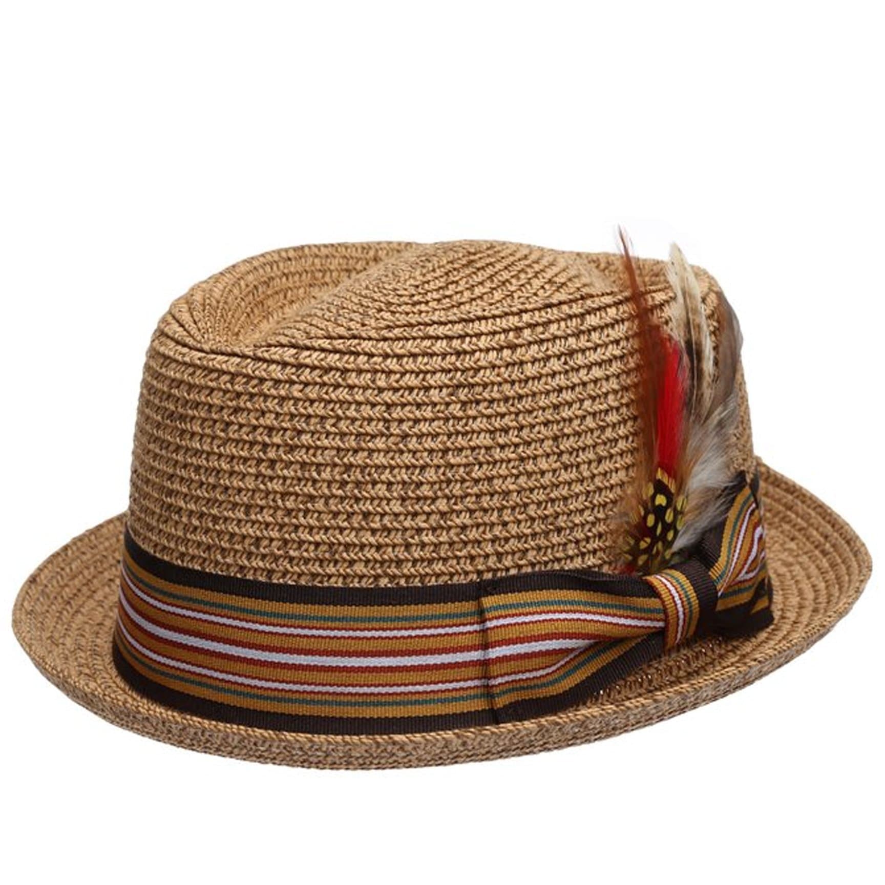 Men's Premium Straw Porkpie Fedora Hat