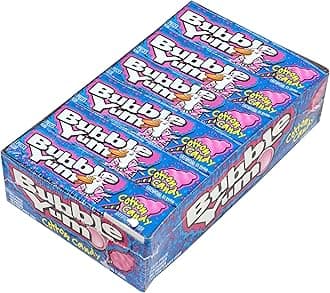 Bubble Gum Cotton Candy Flavored Gum, 18 Packs of 5 Pieces Each (90 Pieces Of Gum)