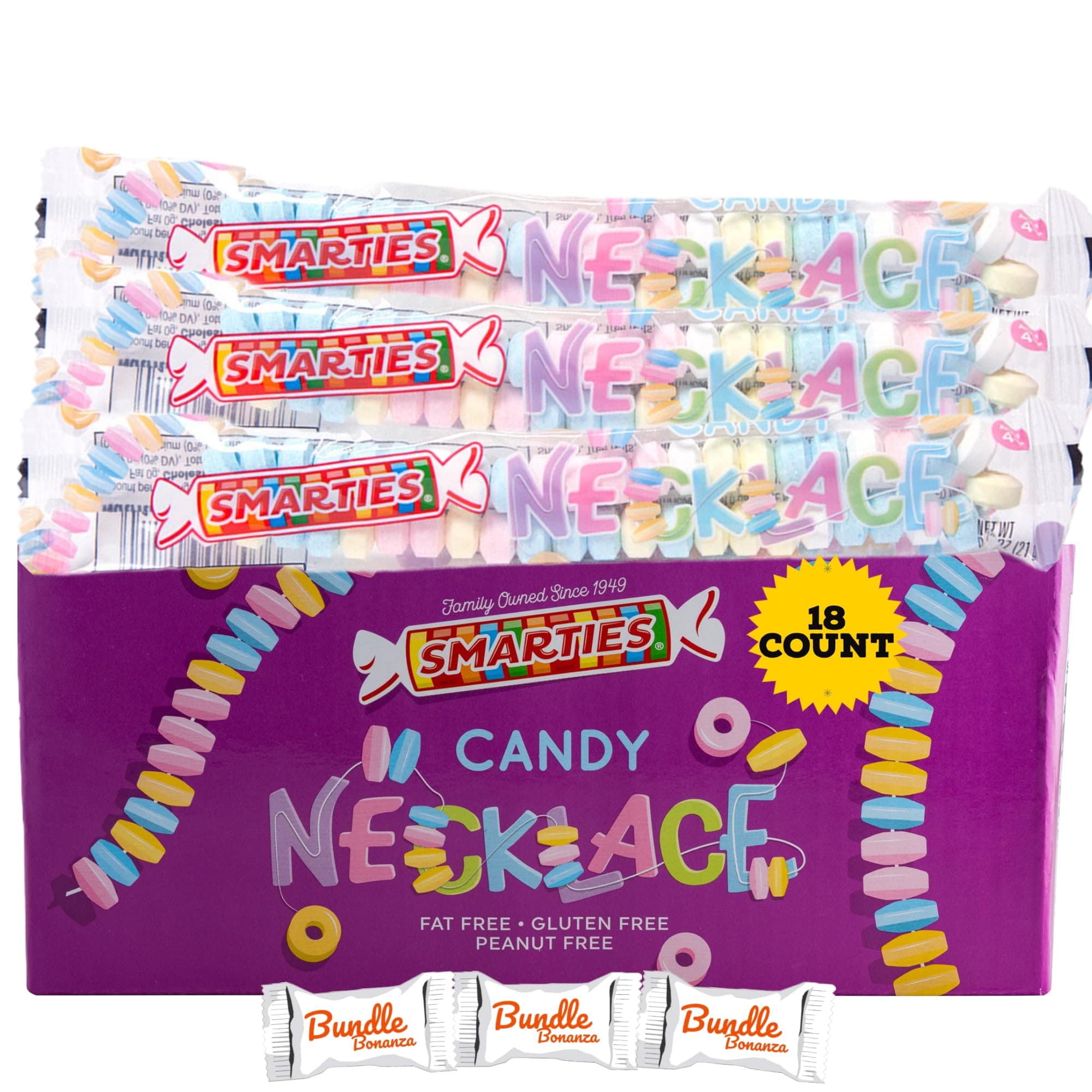 Smarties Candy Necklace, 18 Count W/Bundle Bonanza Candy