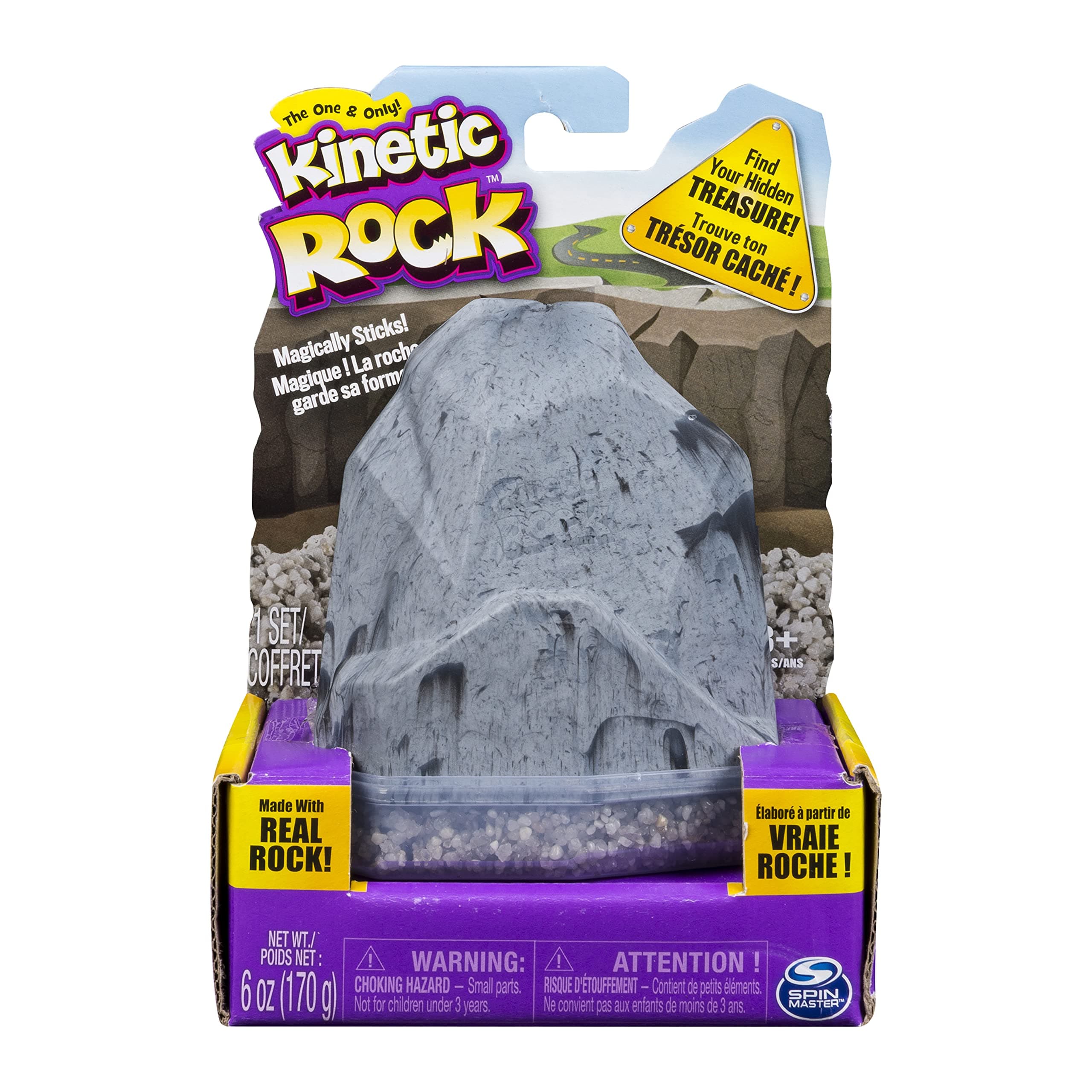 Spin Master 6036215 - Kinetic Sand - Rock Single Pack Refill - gray (170 g)