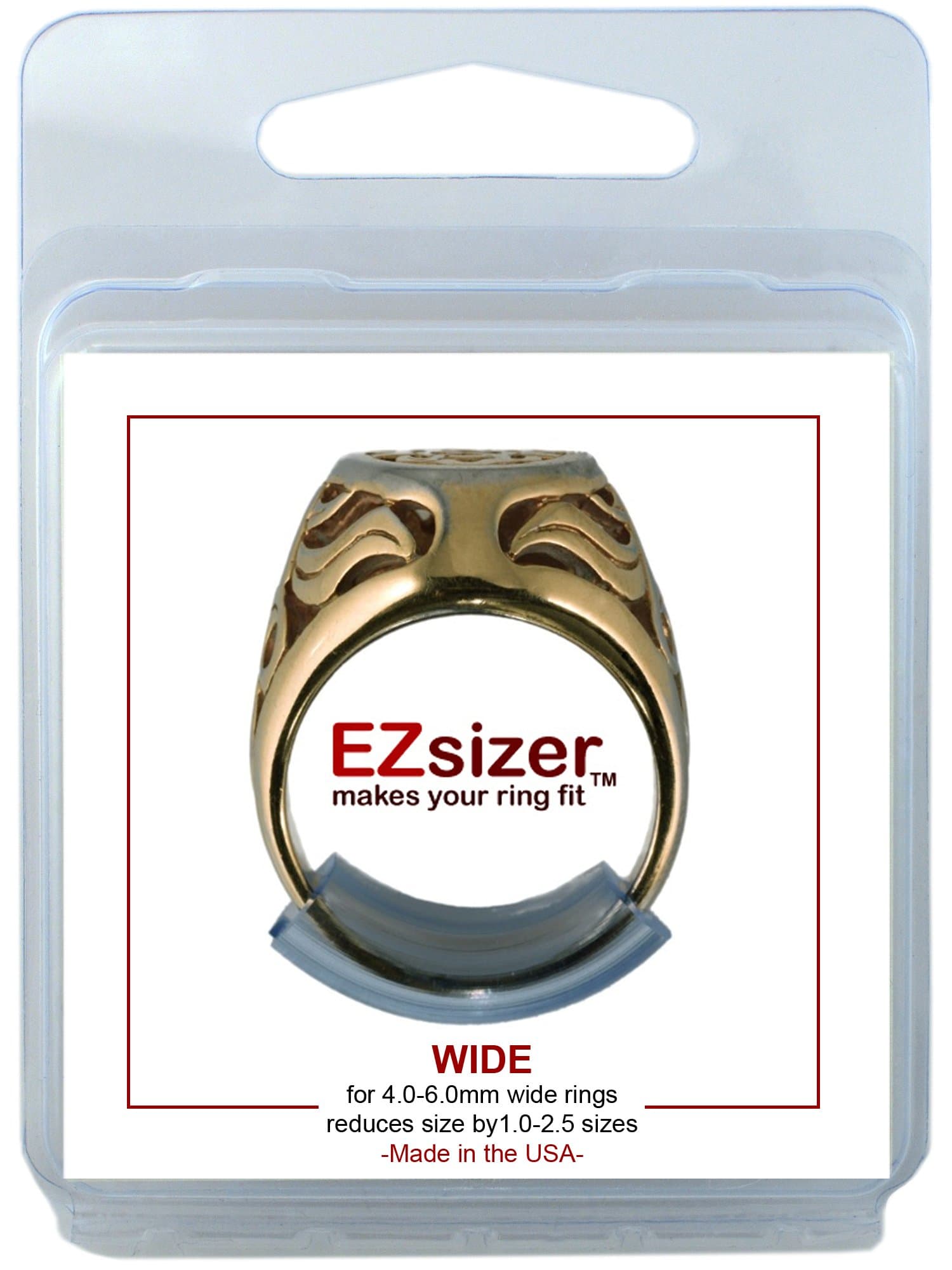 EZsizer 3 Pack (Wide for Rings 4-6 mm Wide) Ring Size Reducer, Ring Guard, Ring Size Adjuster, Reduces Ring Size up to 2 Sizes
