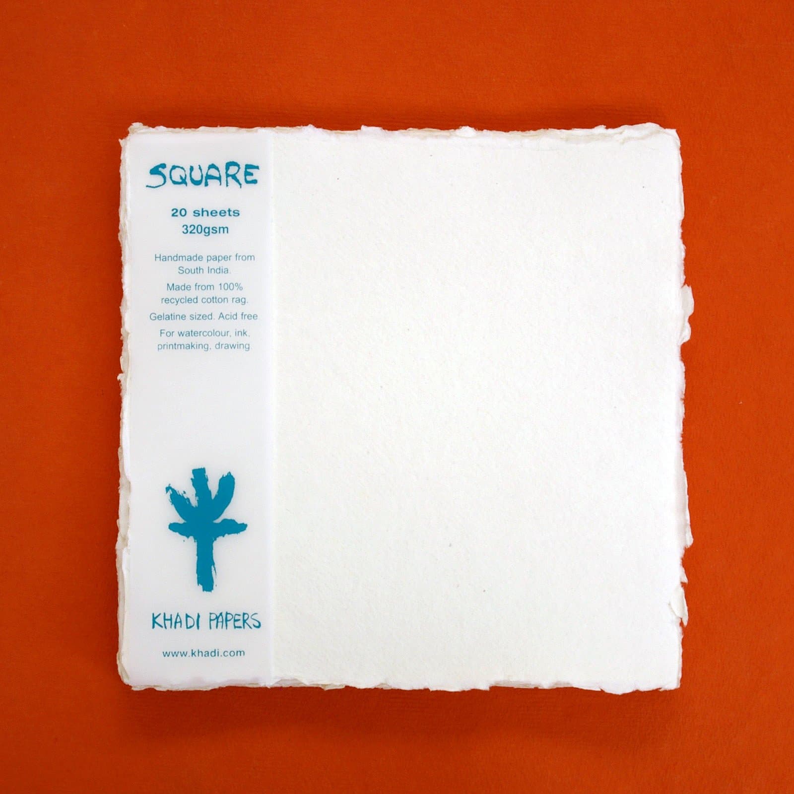 Paper Square White RAG Paper (20 Sheets) Packs SP4-2W 320 GSM 8" X 8"