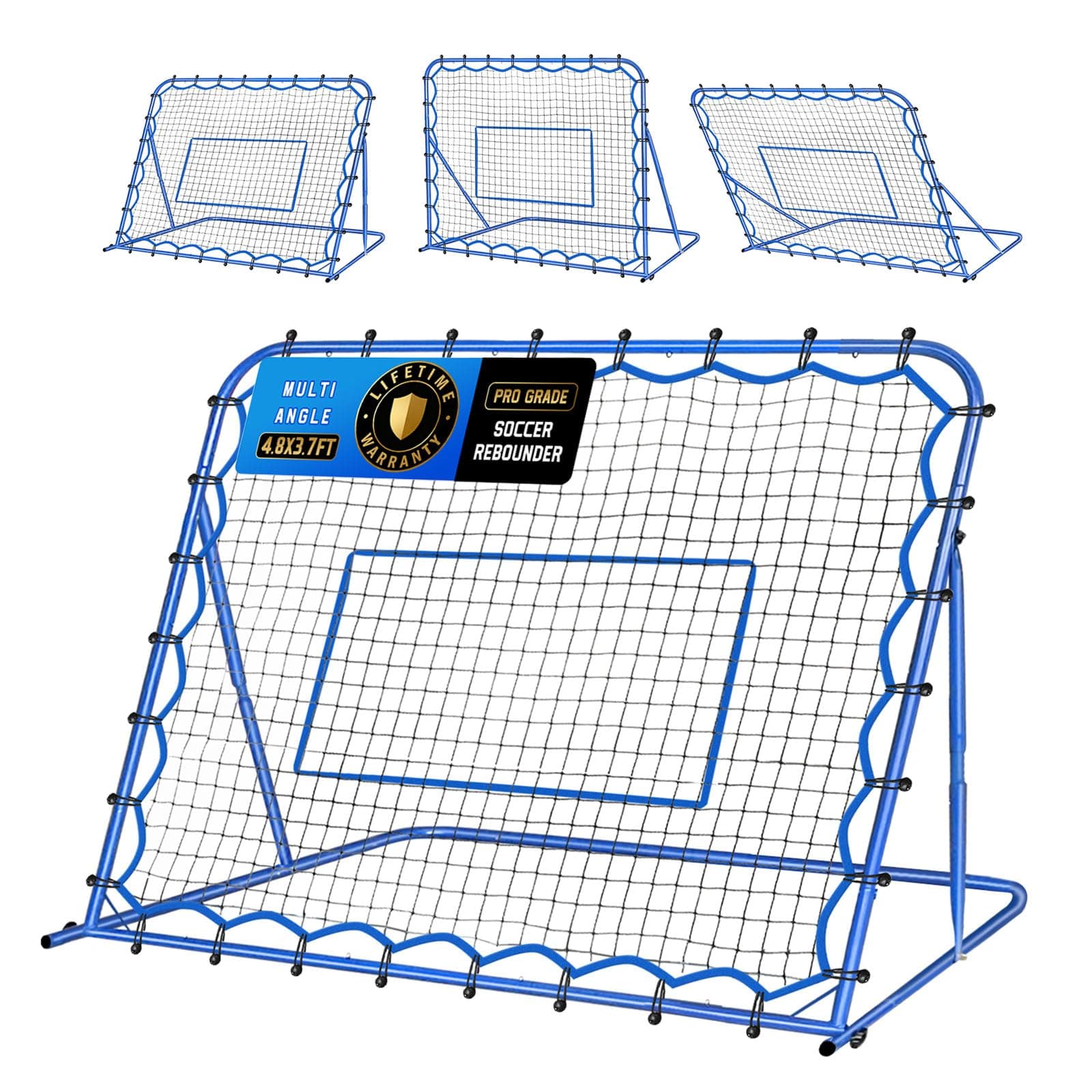 Soccer Baseball Volleyball Rebounder Net, Quick-Switch Angle Dual-Sided/Dual/Three Mode Goal Net Multi-Sport Pitchback Rebound for Control, Passing Practice, Easy Setup Bounce Back Training Gifts