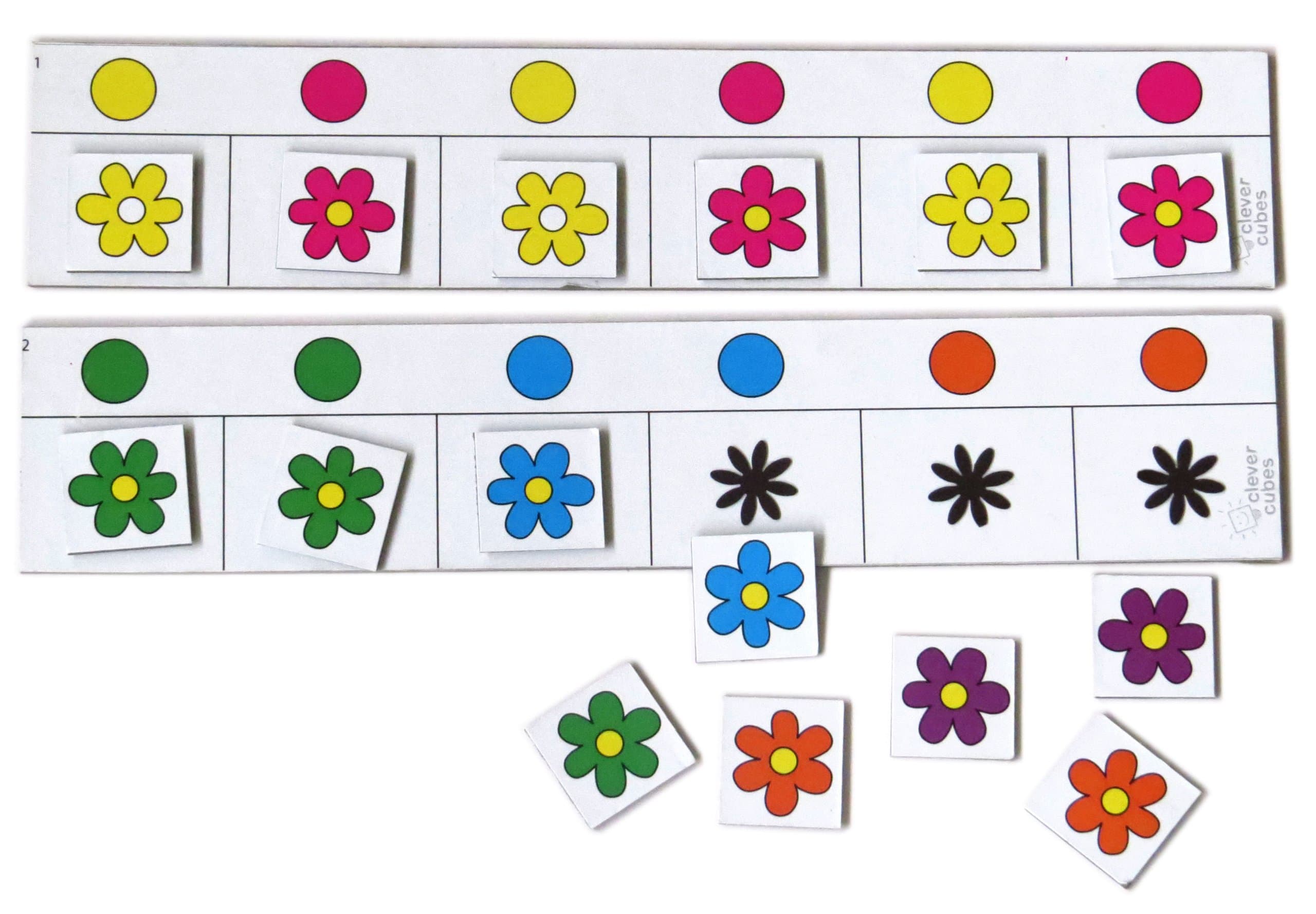 Clever CubesFloral Fun. Match The Flower Pattern. Educational Games. Activity Games. Perfect for Kids 2 to 3 Years. Birthday Return Gifts. Boardgames for Kids.