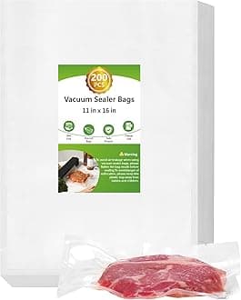 Moretoes 200pcs Vacuum Sealer Bags, Gallon 11" x 16", BPA Free, Pre-cut Commercial Grade Vac Bags for Food Storage, Meal Prep or Sous Vide